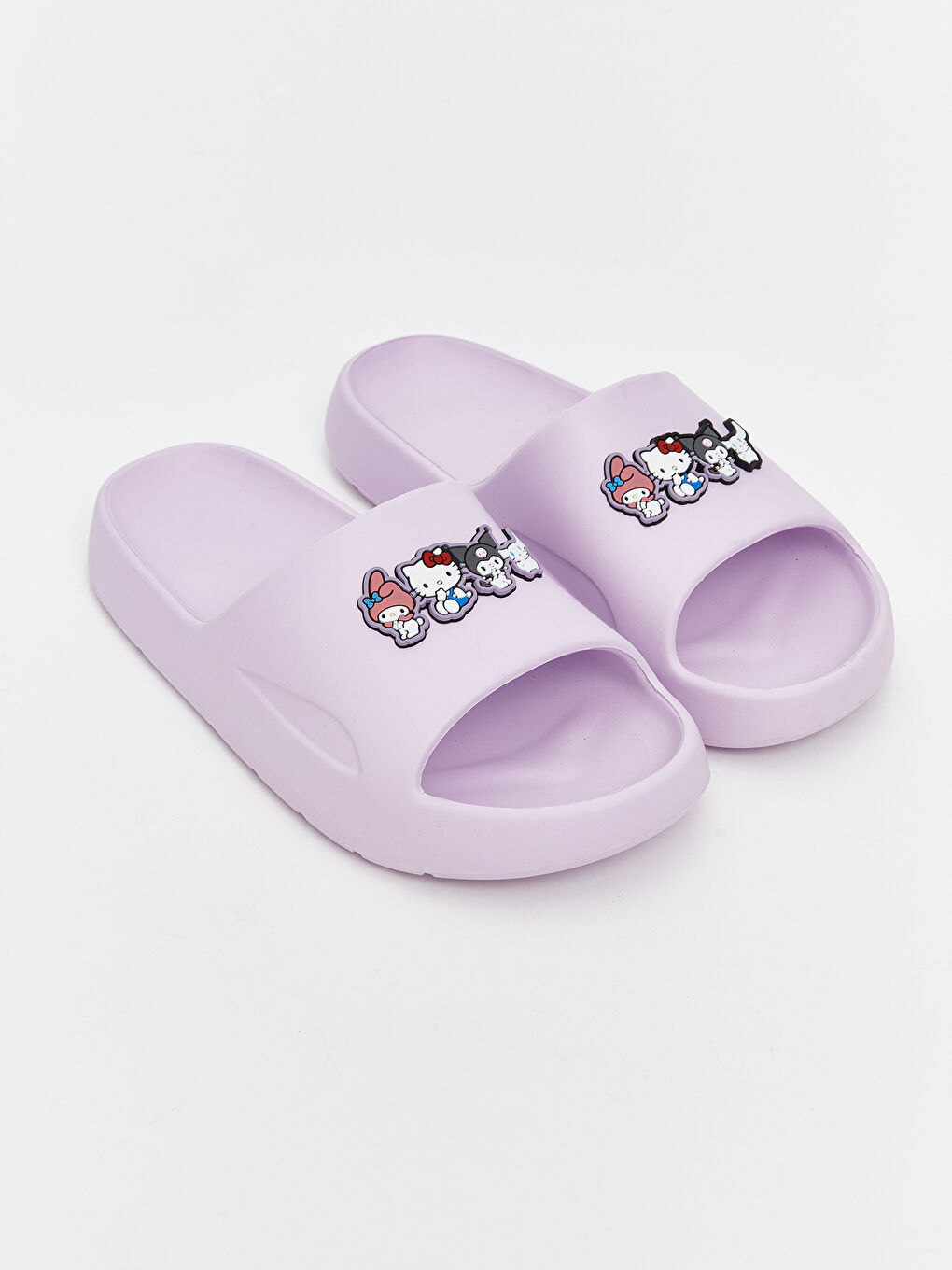 Lila Hello Kitty Baskılı Kız Çocuk Terlik