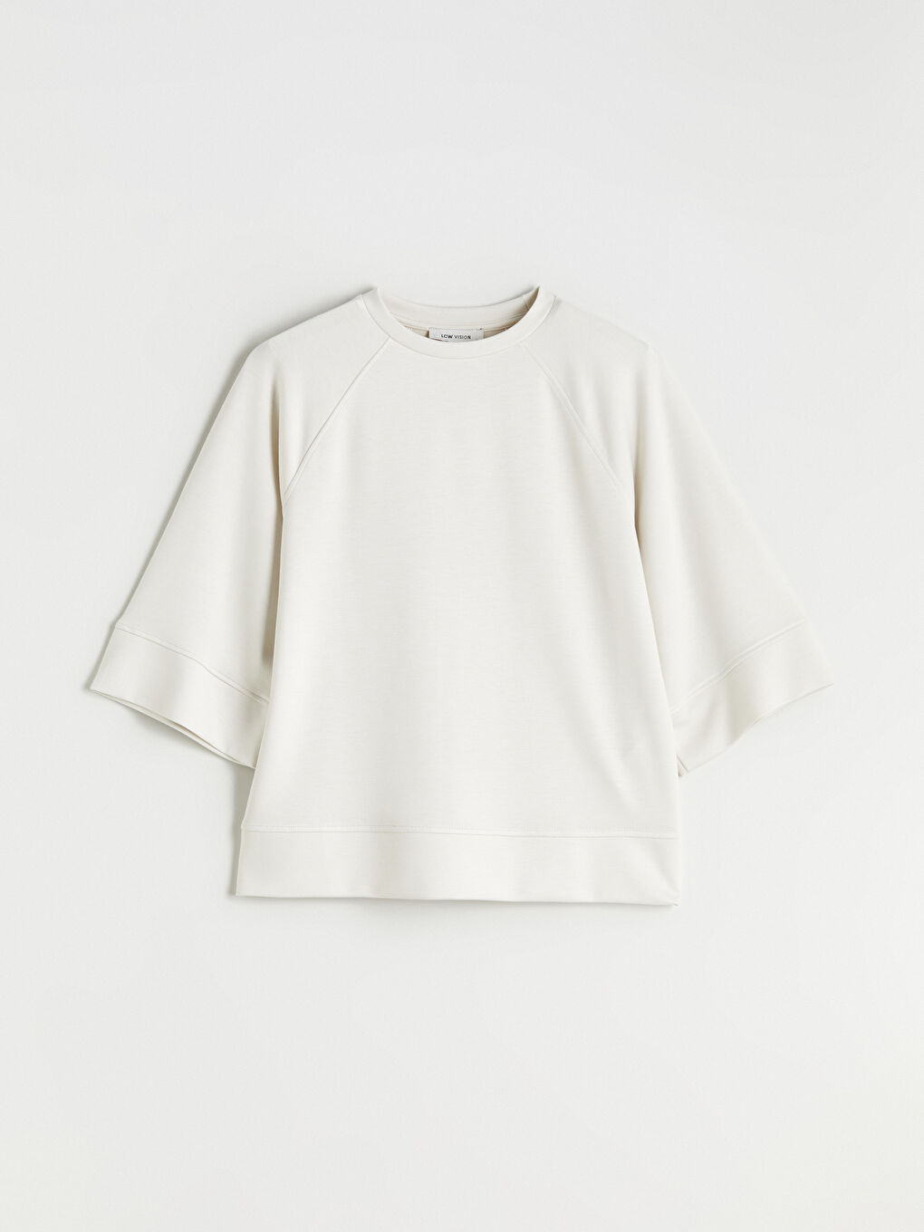 Bej Bisiklet Yaka Kadın Sweatshirt-4