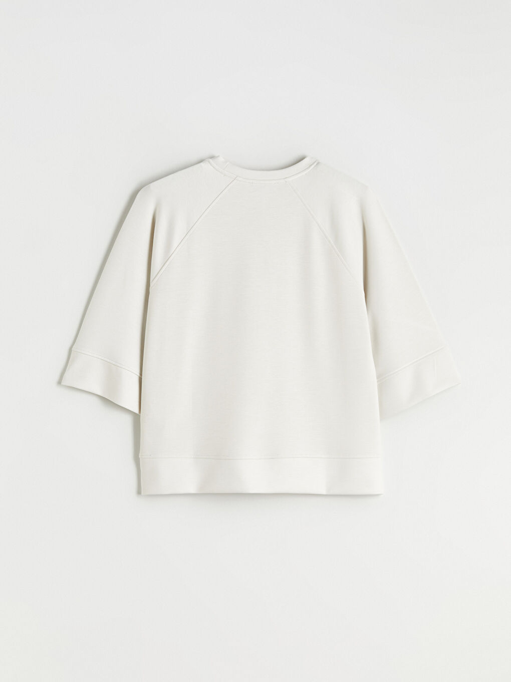 Bej Bisiklet Yaka Kadın Sweatshirt-5