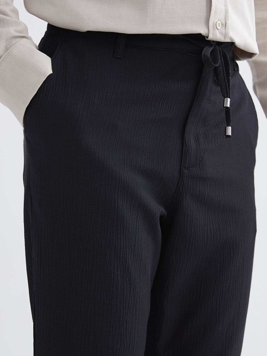 Siyah Slim Fit Erkek Pantolon-5