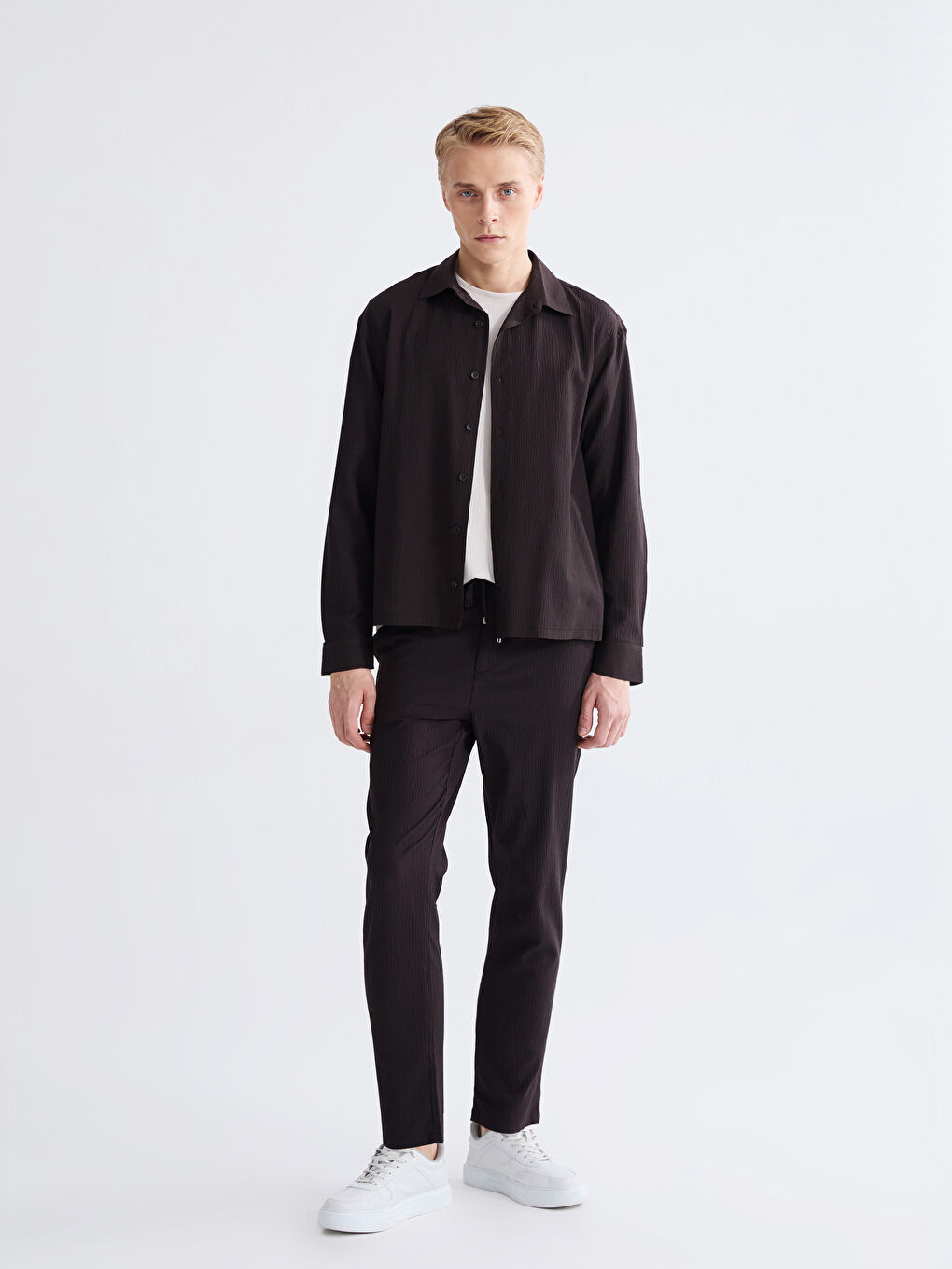 Kahverengi Slim Fit Erkek Pantolon-1