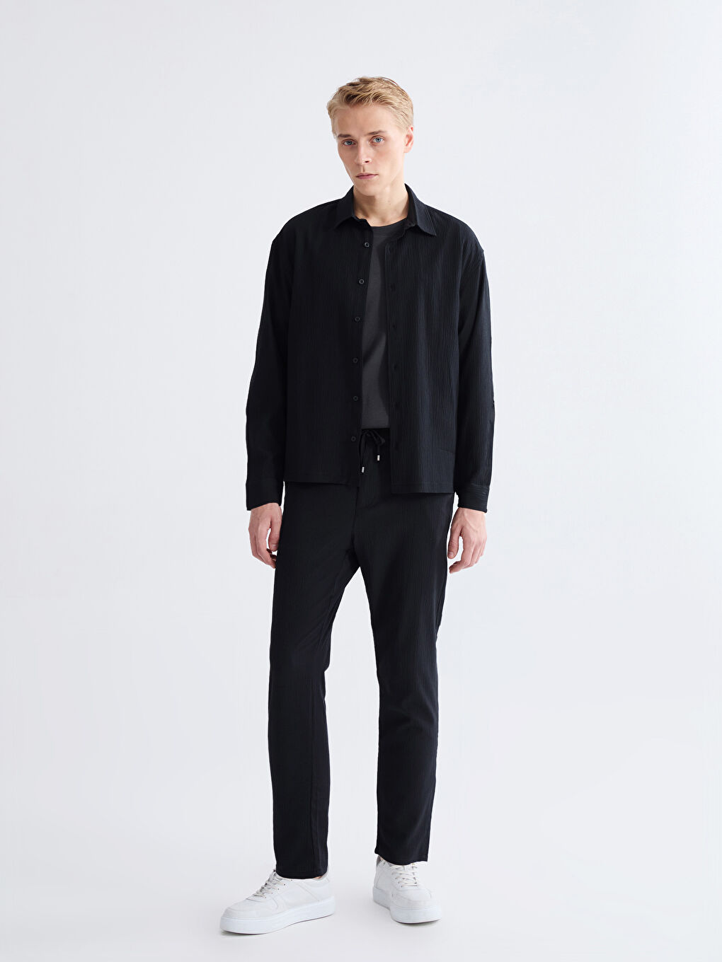 Siyah Slim Fit Erkek Pantolon-1