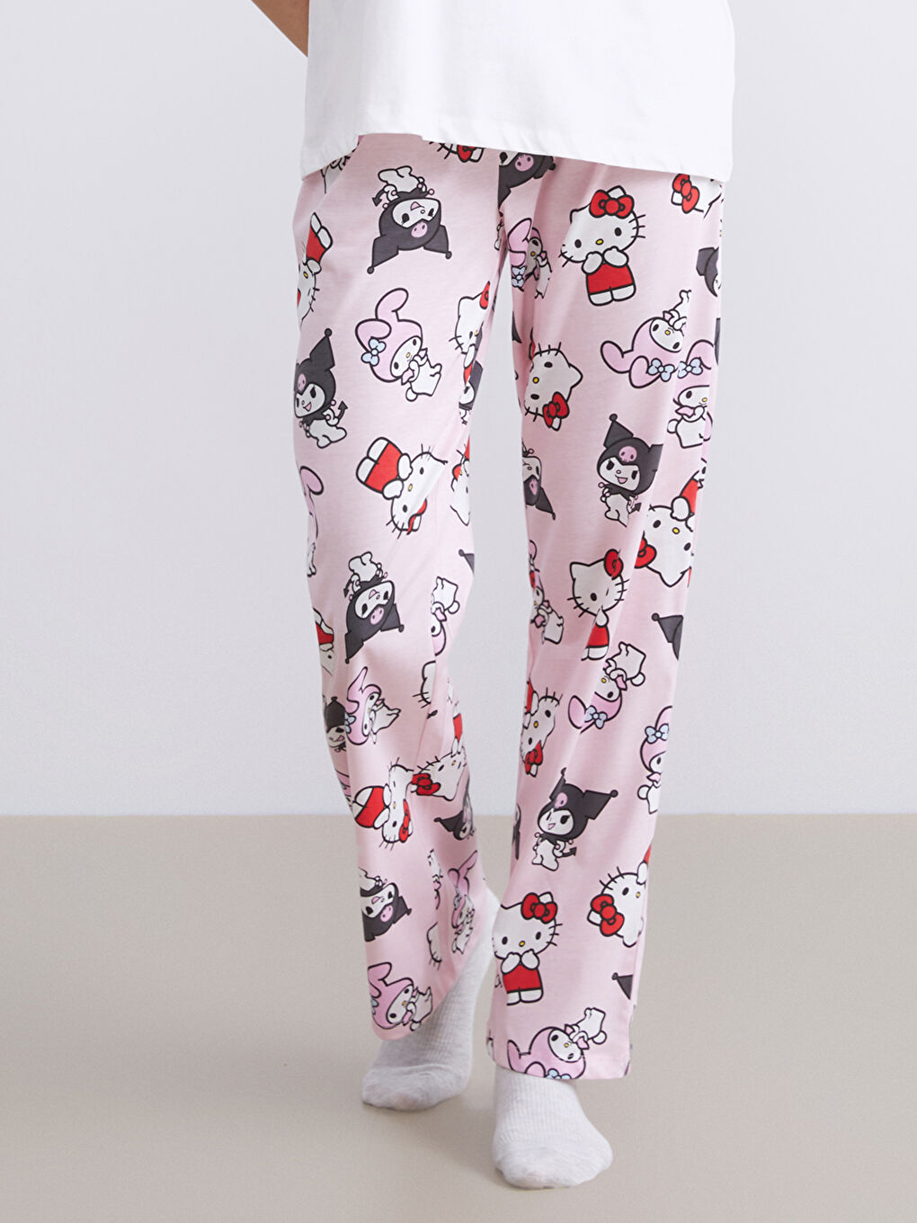 Pembe Hello Kitty Baskılı Kadın Pijama Altı-1