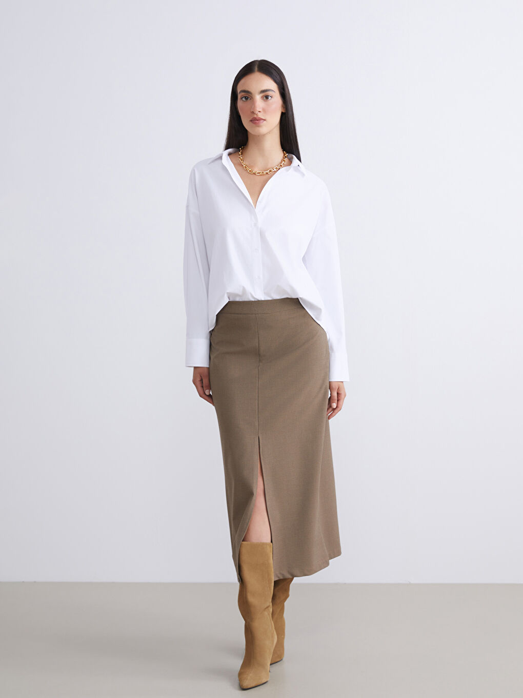 Woman BROWN Skirt-2