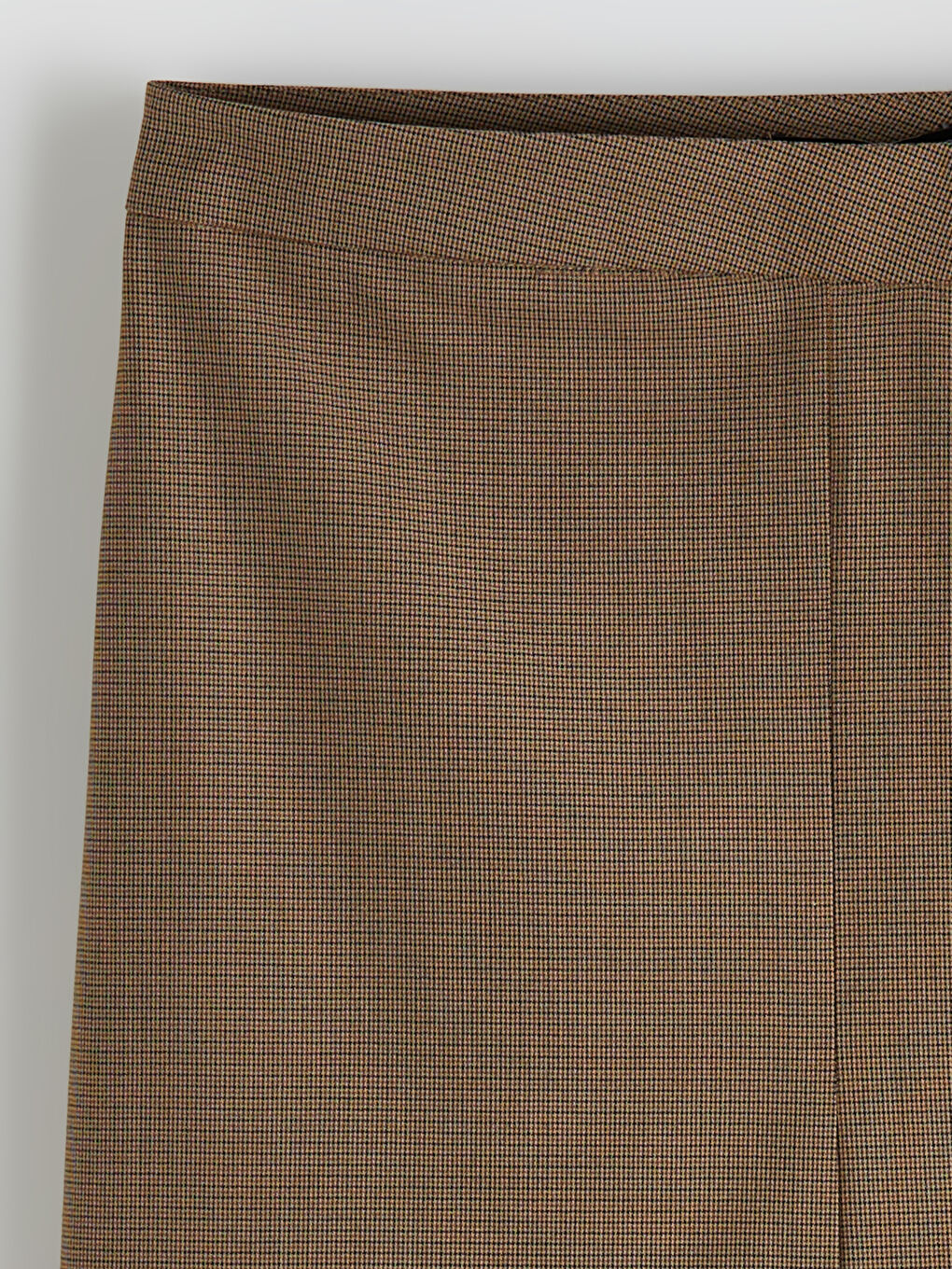 Ψηλόμεση Καρό Φούστα με Λεπτομέρεια Σκισίματος-5