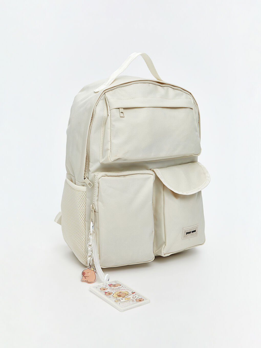 Bej Çok Bölmeli Kadın Sırt Çantası