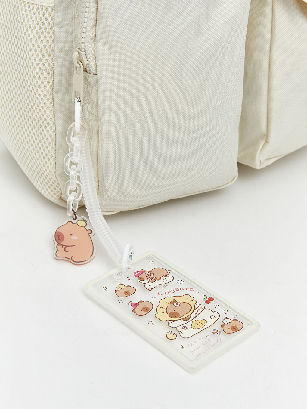 Bej Çok Bölmeli Kadın Sırt Çantası-2