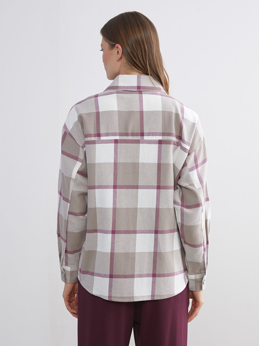 قميص نساء كارو أوفرسايز-3