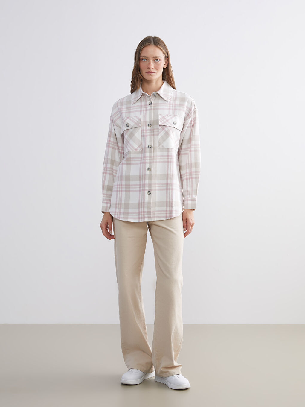 قميص نساء كارو أوفرسايز-1