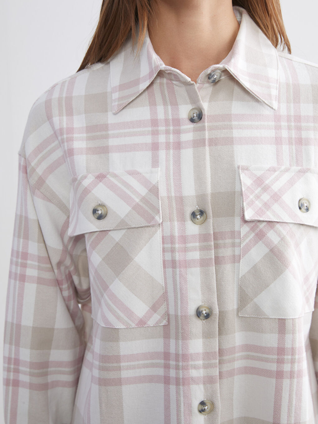 قميص نساء كارو أوفرسايز-2