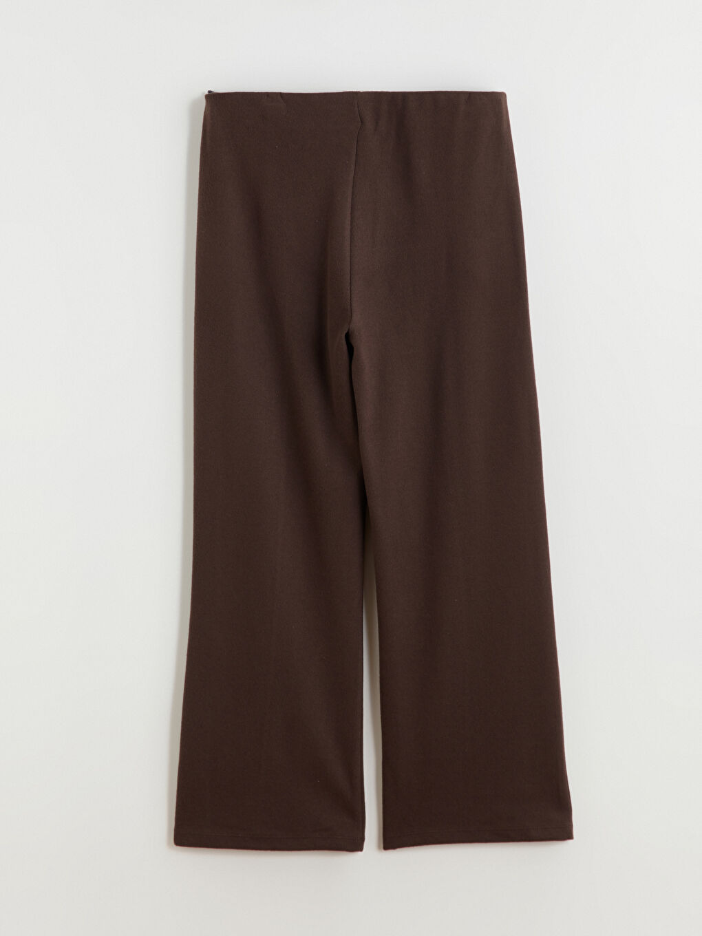 Kahverengi Beli Lastikli İspanyol Paça Kadın Pantolon-8