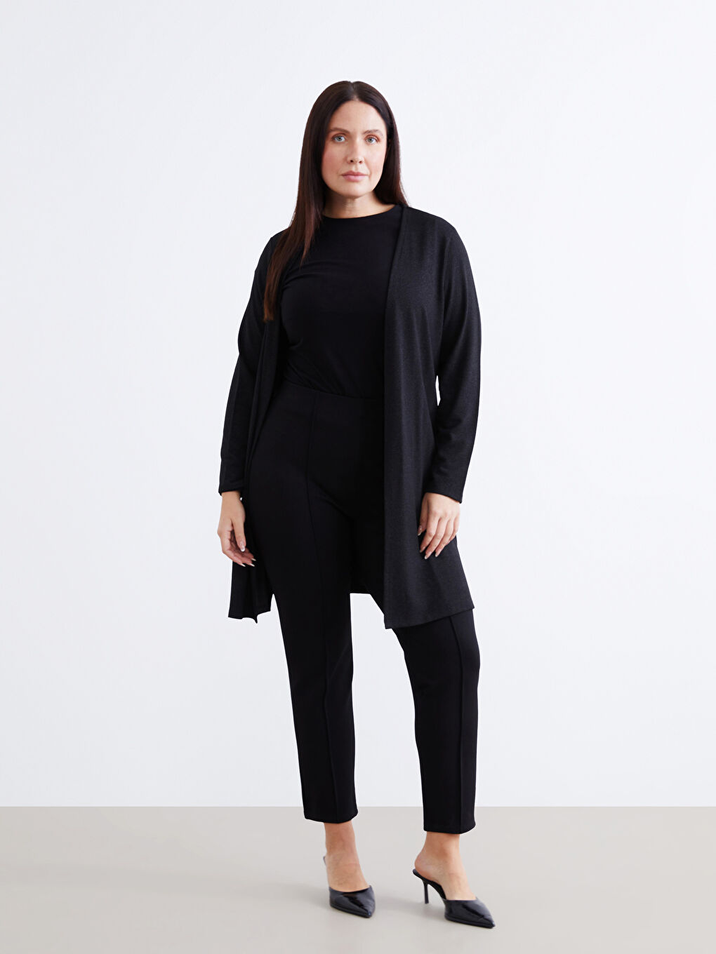 Siyah Havuç Kesim Kadın Pantolon-1