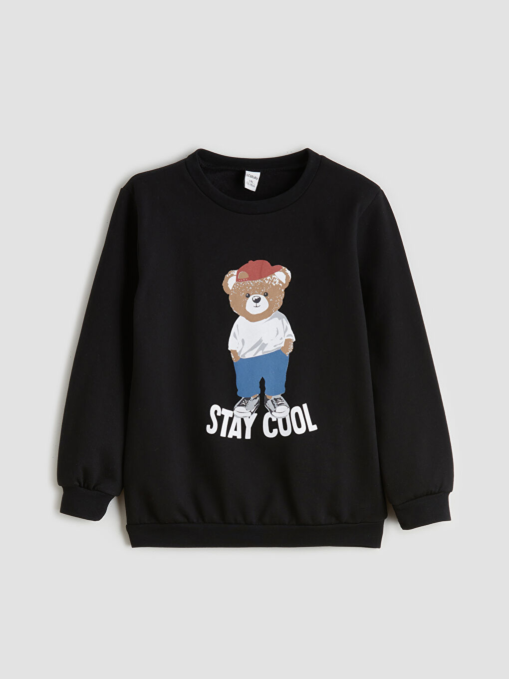 Crew Neck Bear Teddy Printed Boys' Sweatshirt