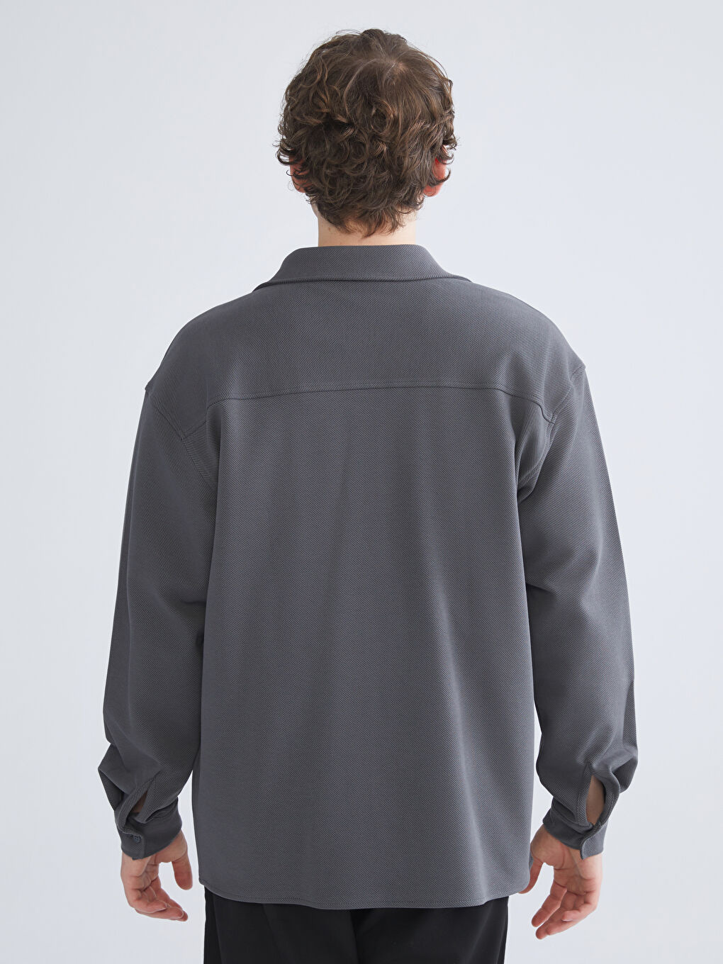 Antrasit Regular Fit Uzun Kollu Erkek Gömlek-7