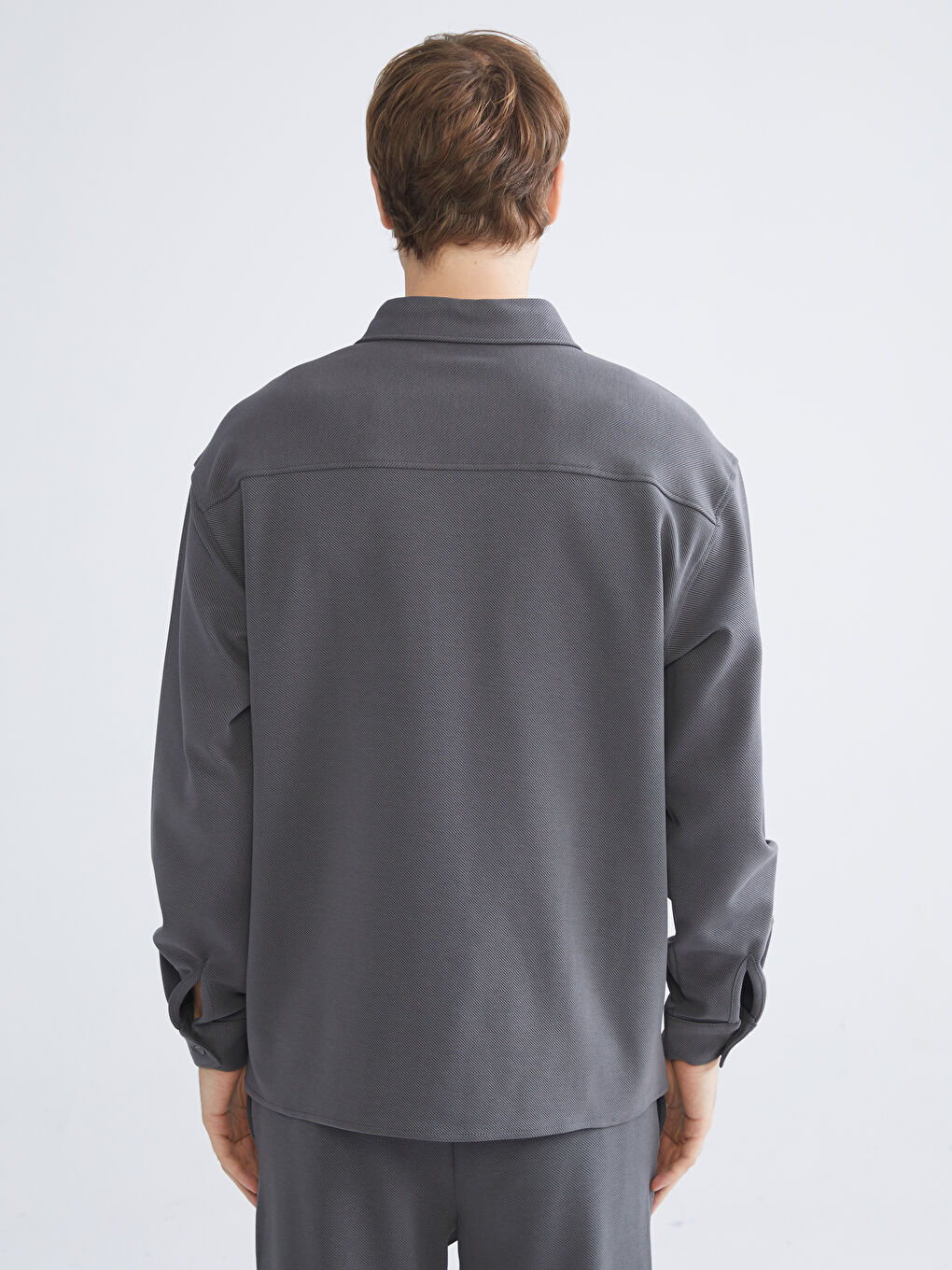 Antrasit Regular Fit Uzun Kollu Erkek Gömlek-6