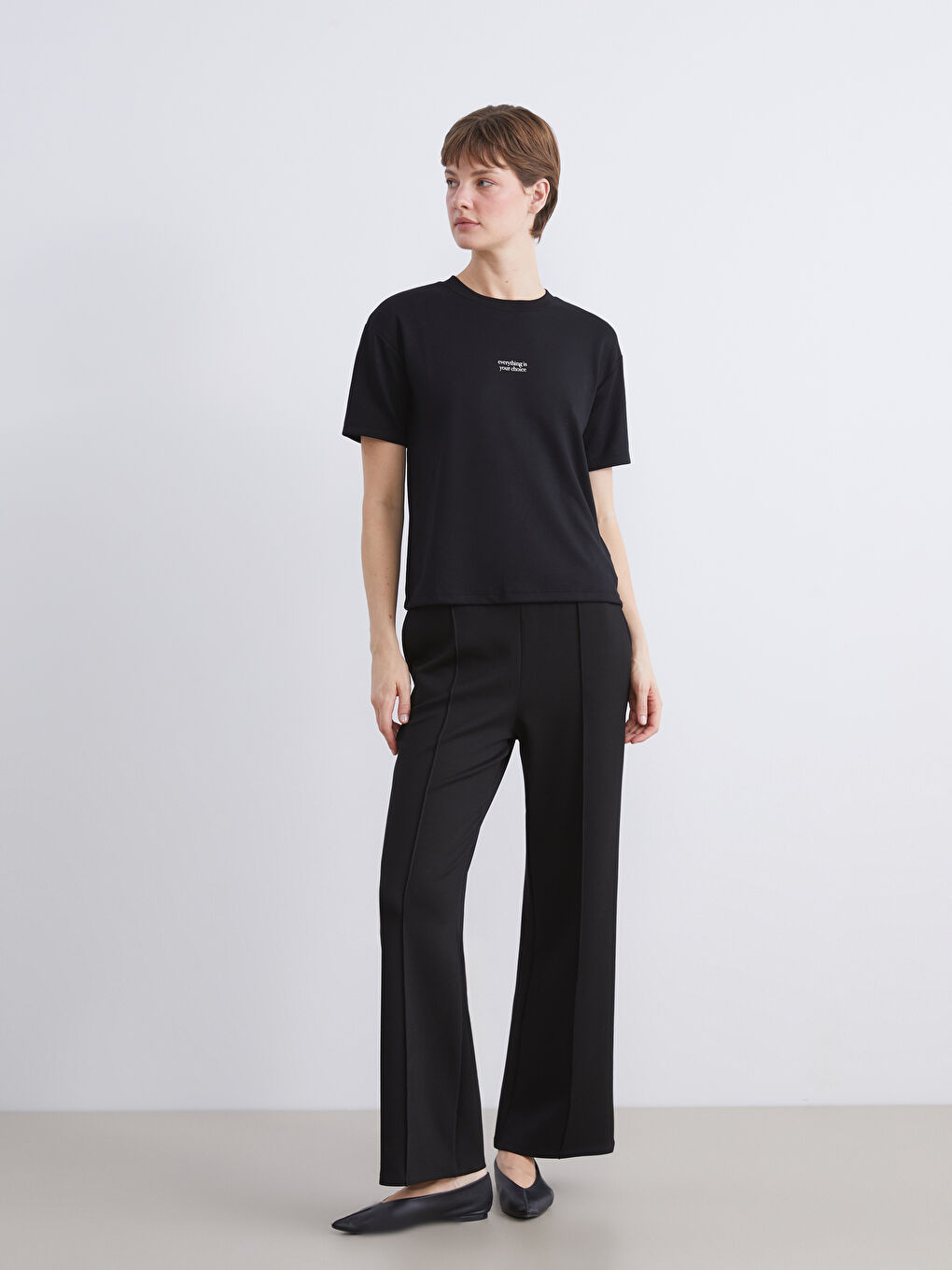 LCW Comfort Crew Neck Printed Women's T-Shirt -W5KI29Z8-CVL