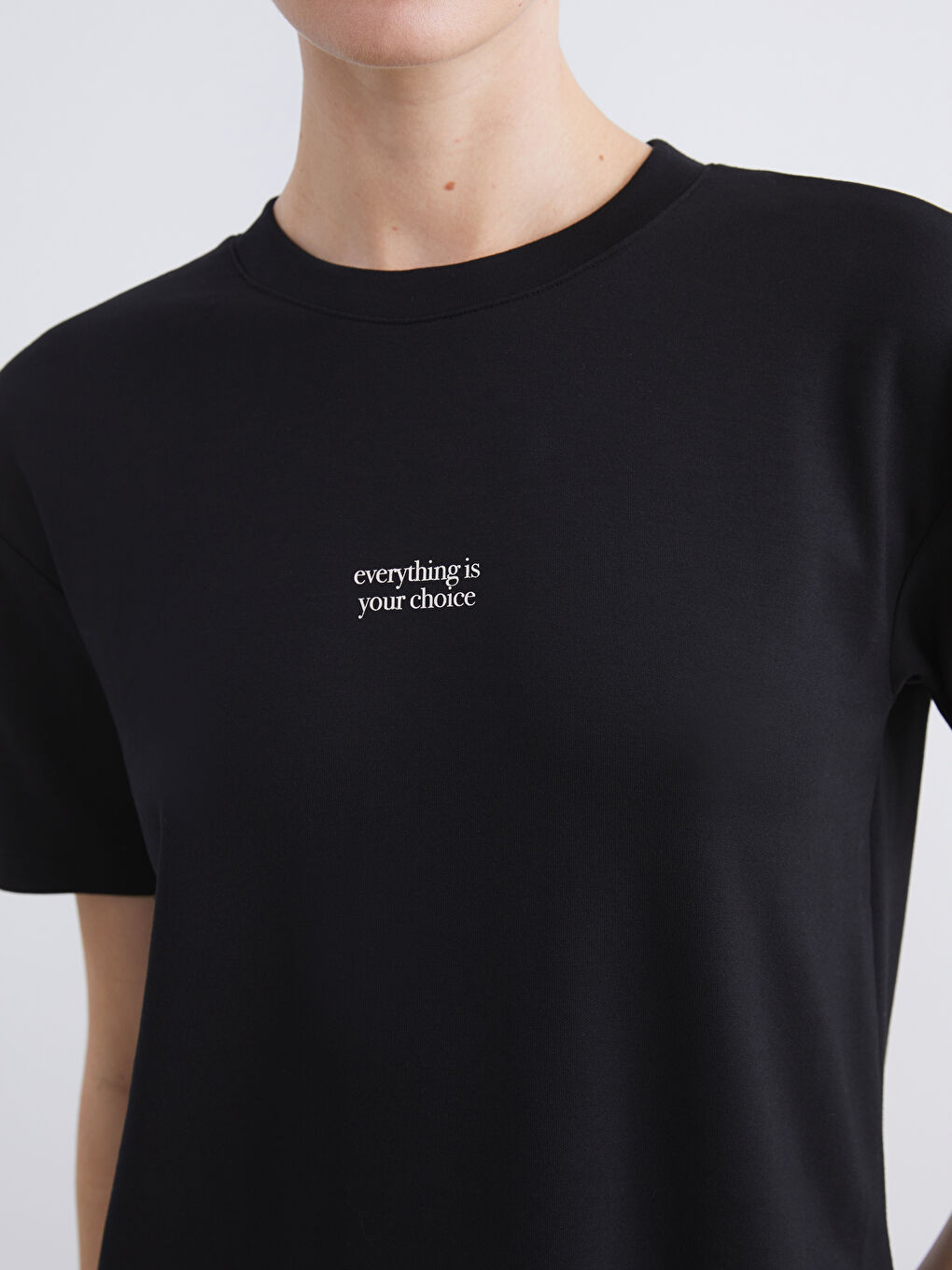 LCW Comfort Crew Neck Printed Women's T-Shirt -W5KI29Z8-CVL