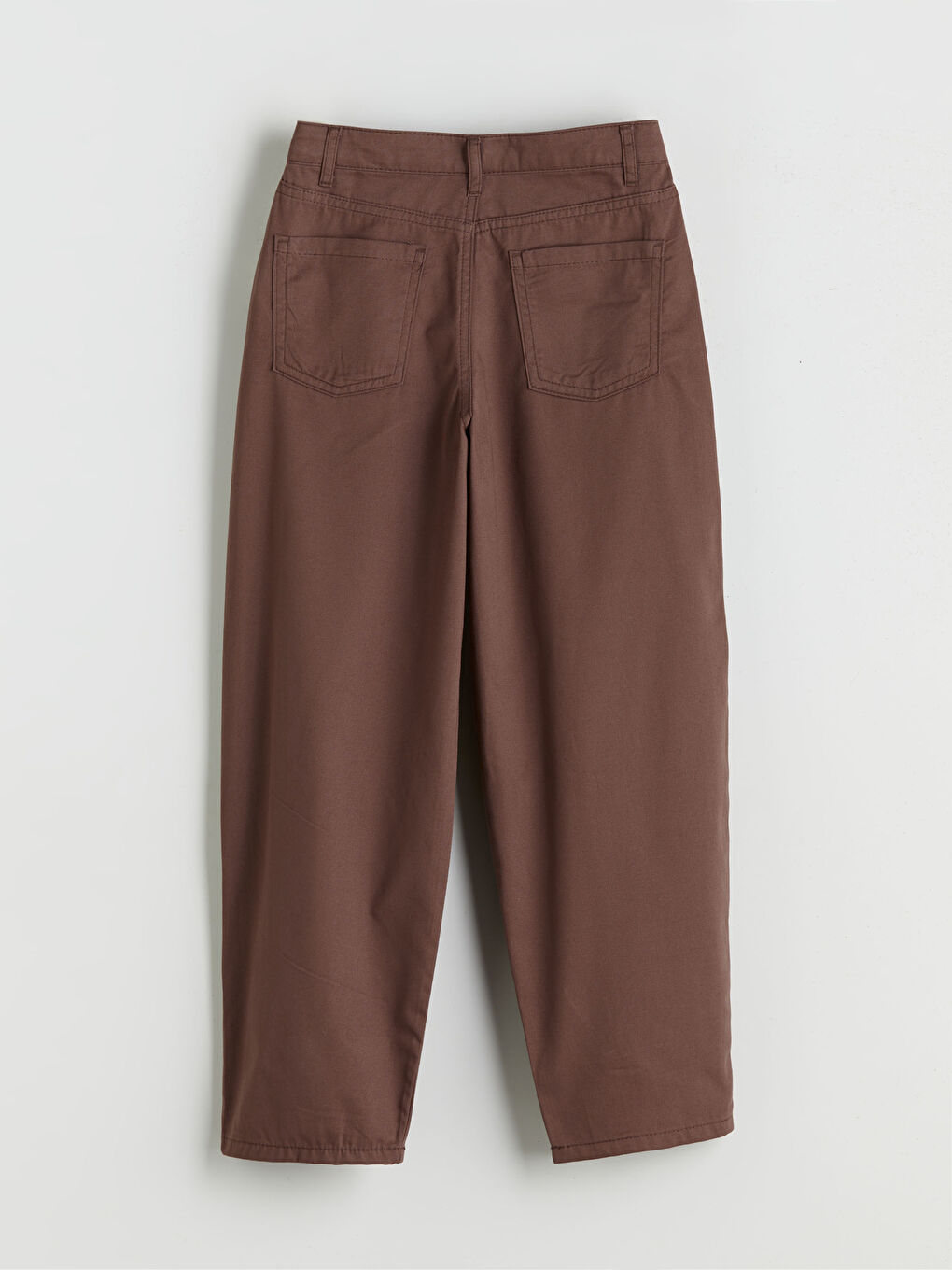 Kahverengi Beli Ayarlanabilir Lastikli Kız Çocuk Pantolon-1