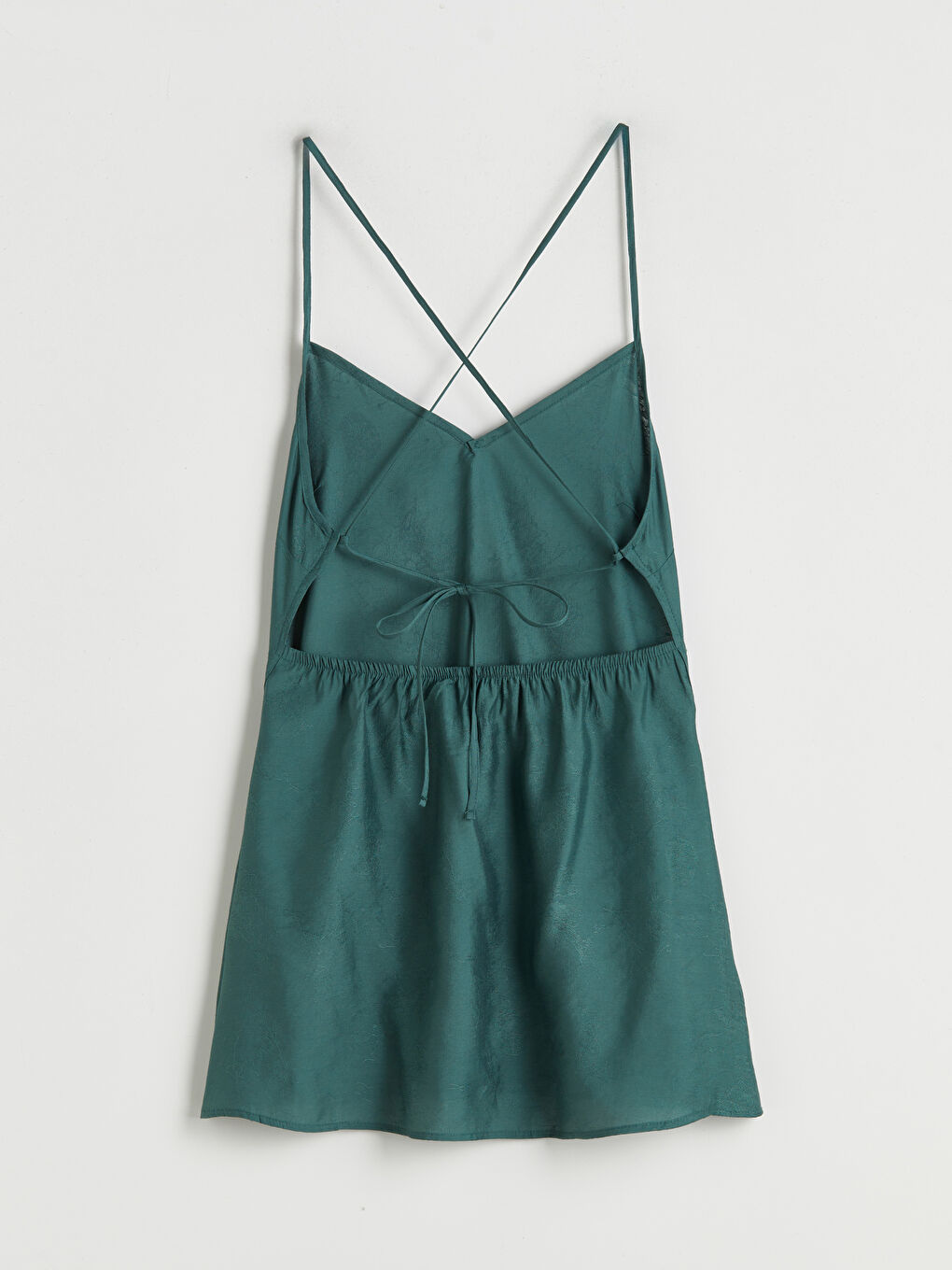 Yeşil V Yaka Askılı Kadın Gecelik-1
