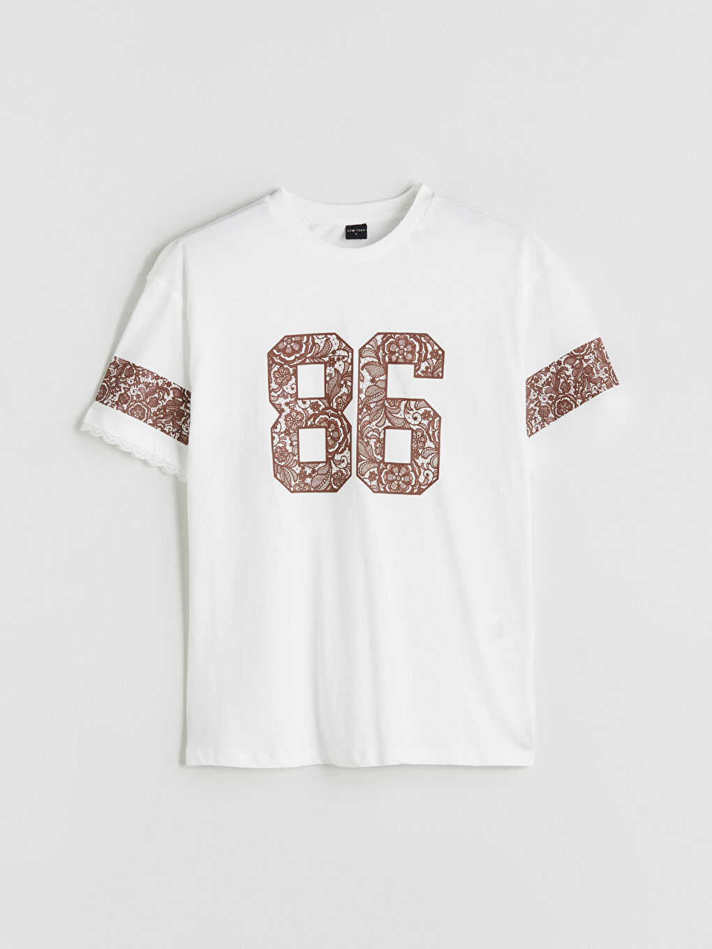 Ekru Bisiklet Yaka Genç Kız Tişört-4