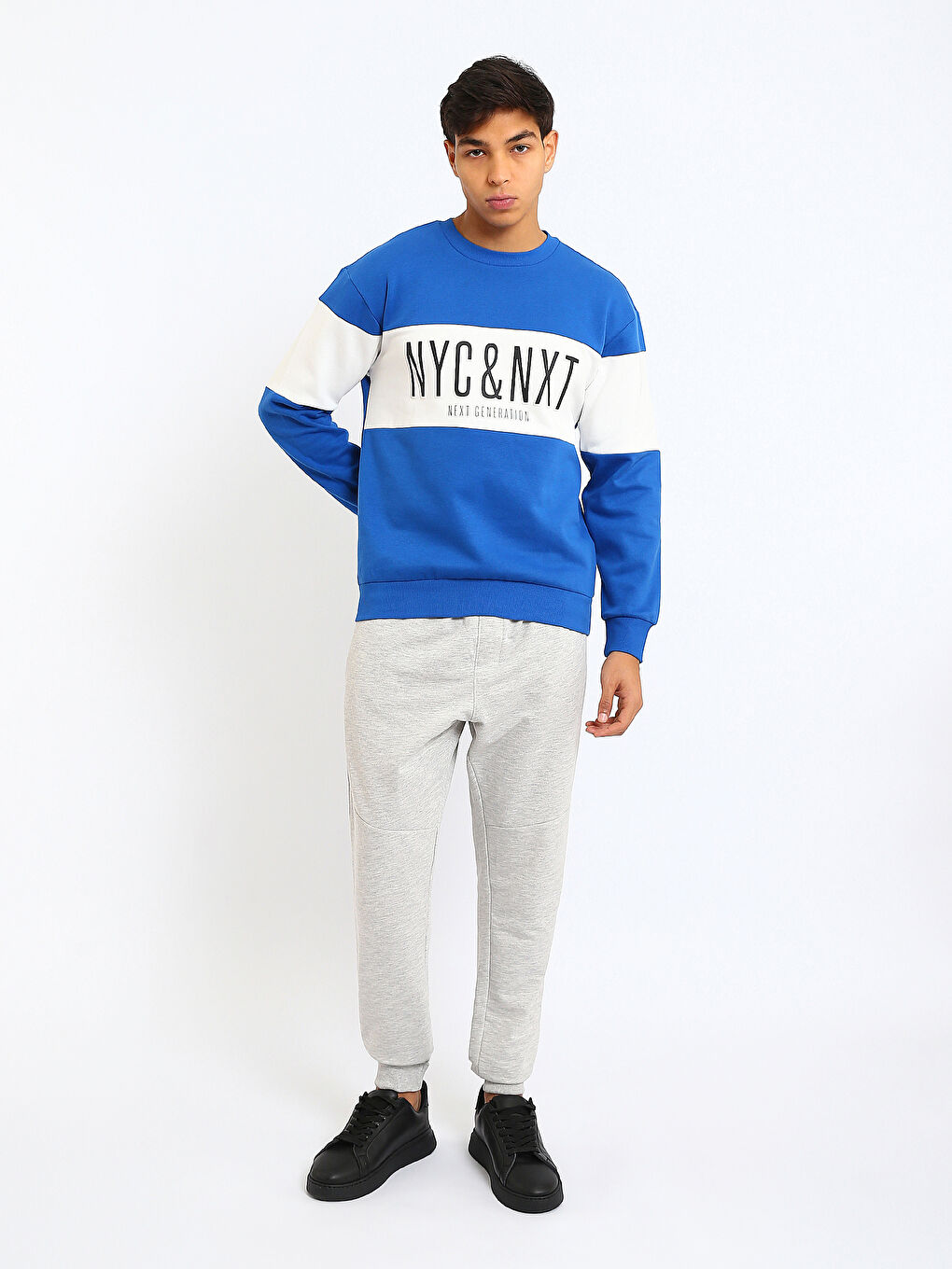 سويتشيرت رجال مطبوع بكول مدور-1