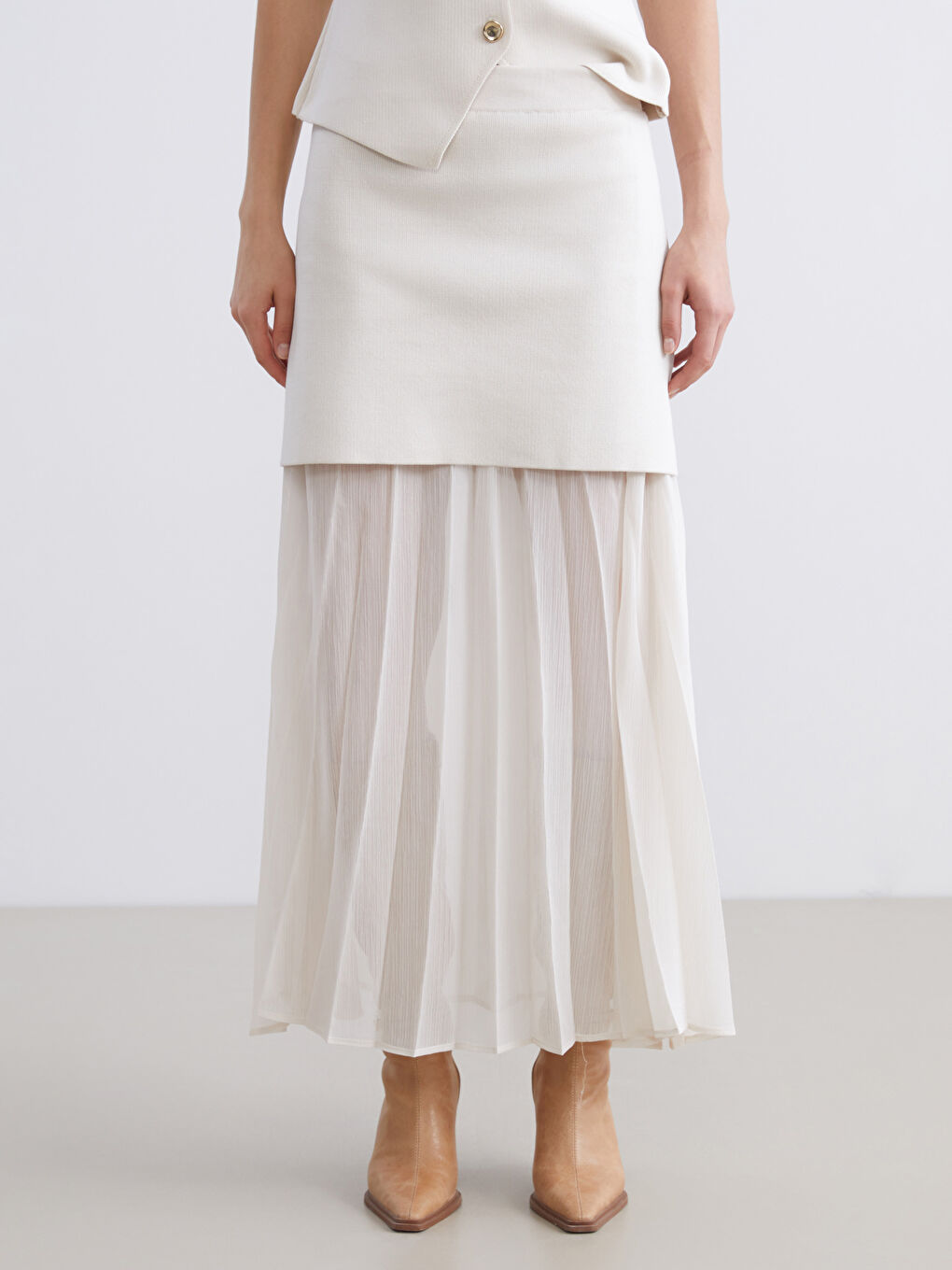 Жінка СІРО-ЖОВТИЙ Спідниця-1