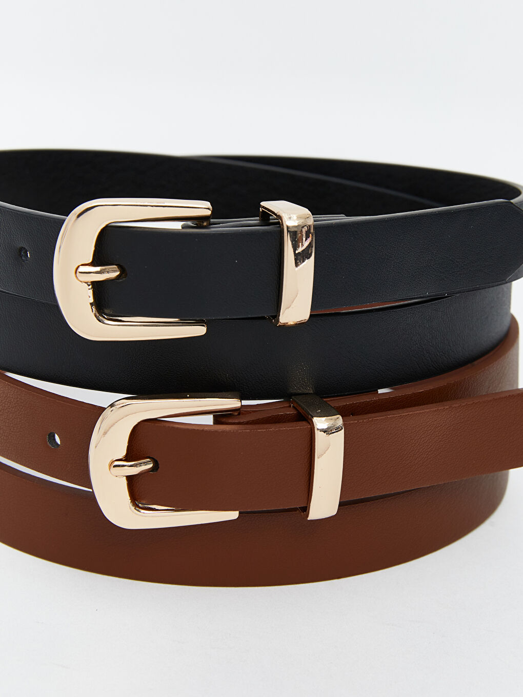 Faux Leather Girls' Belt 2 Pack-3