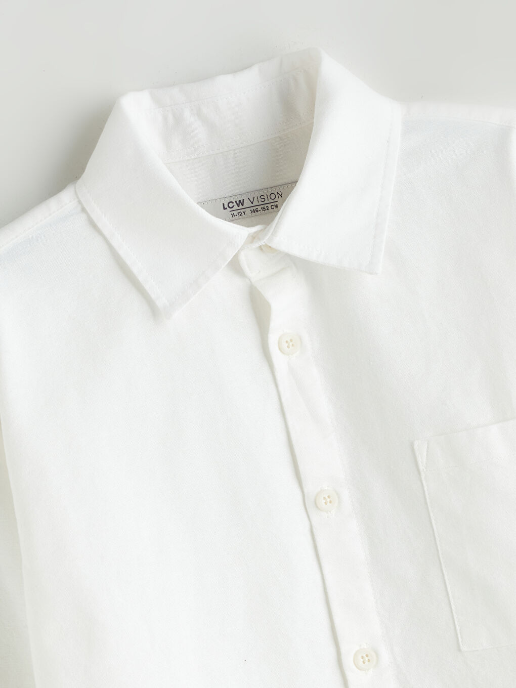 Ekru Basic Uzun Kollu Erkek Çocuk Gömlek-1