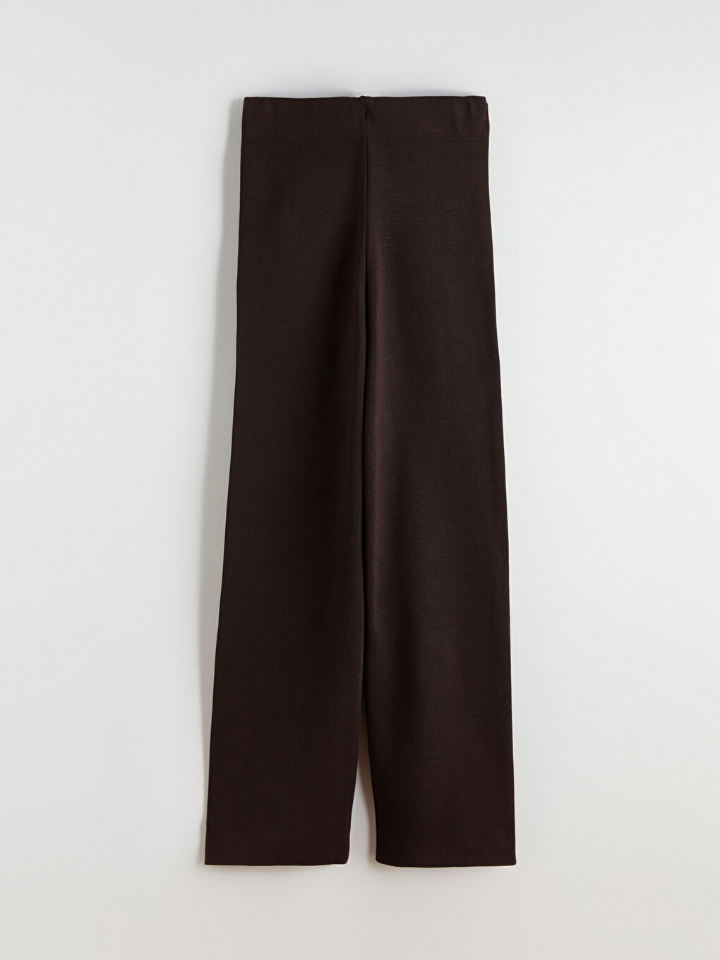 Kahverengi Beli Lastikli Kadın Triko Pantolon-4