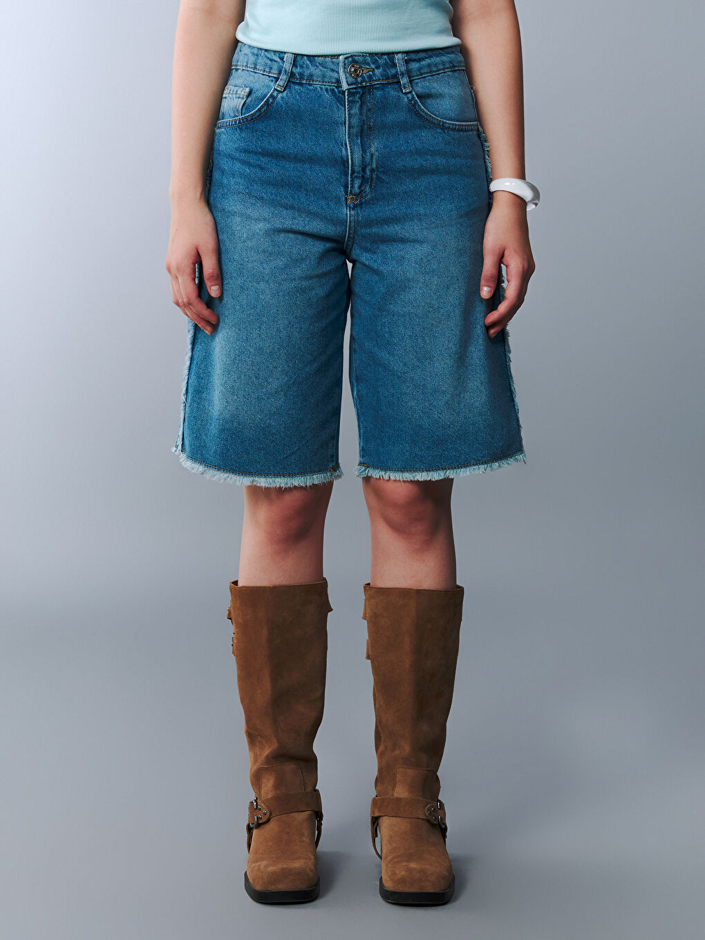 İndigo Genç Kız Jean Şortolon-1