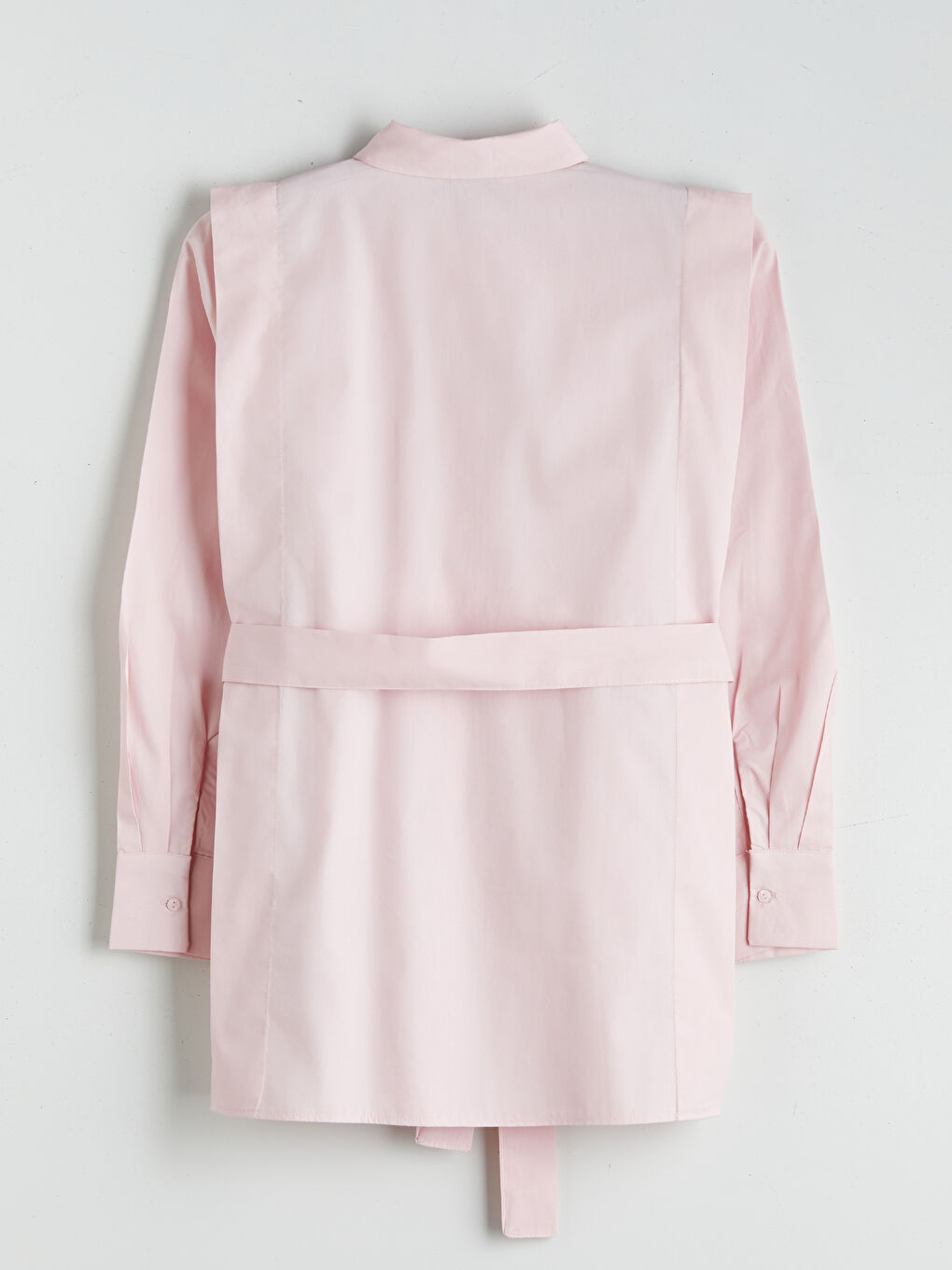 Pembe Kuşaklı Kadın Gömlek Tunik-7