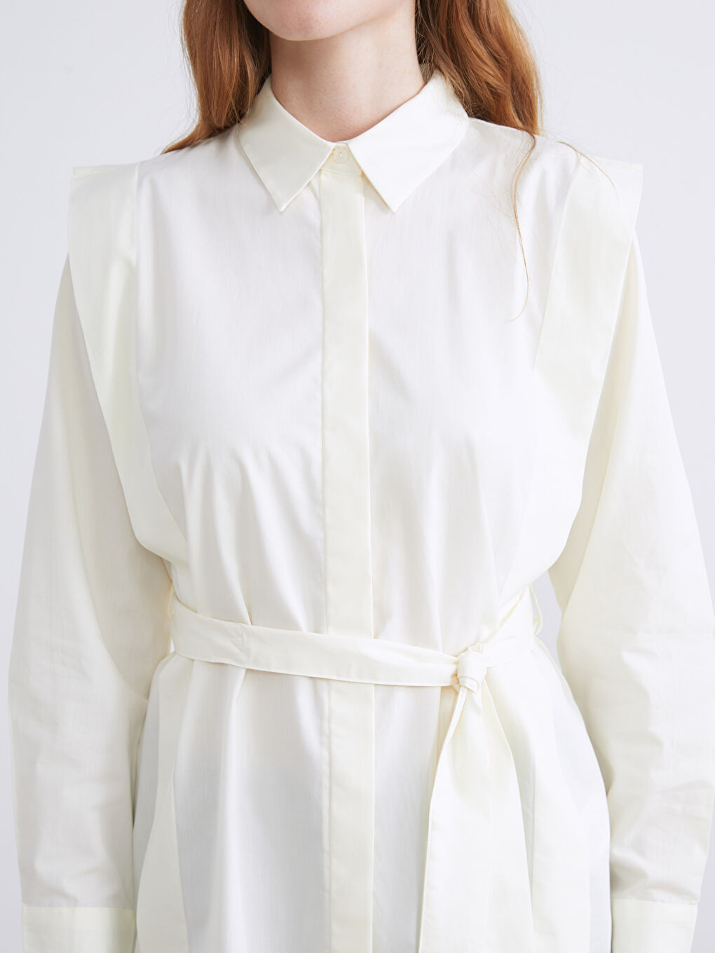 Sarı Kuşaklı Kadın Gömlek Tunik-3