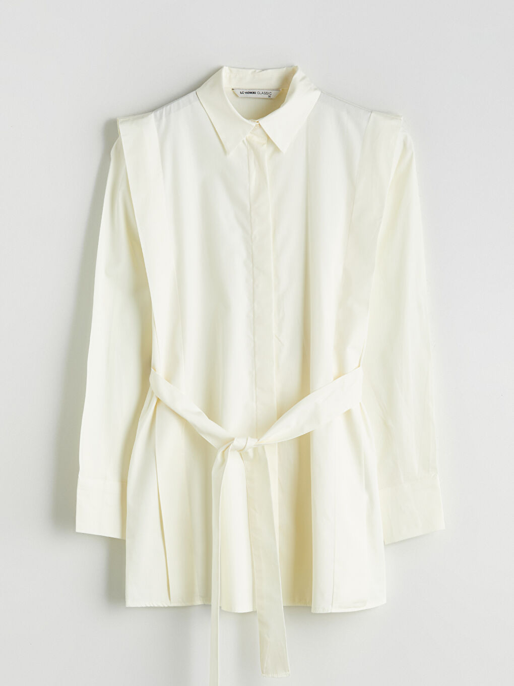 Sarı Kuşaklı Kadın Gömlek Tunik-6