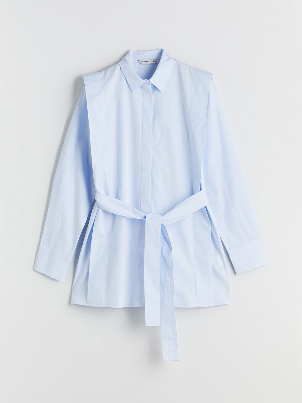 Mavi Kuşaklı Kadın Gömlek Tunik-6