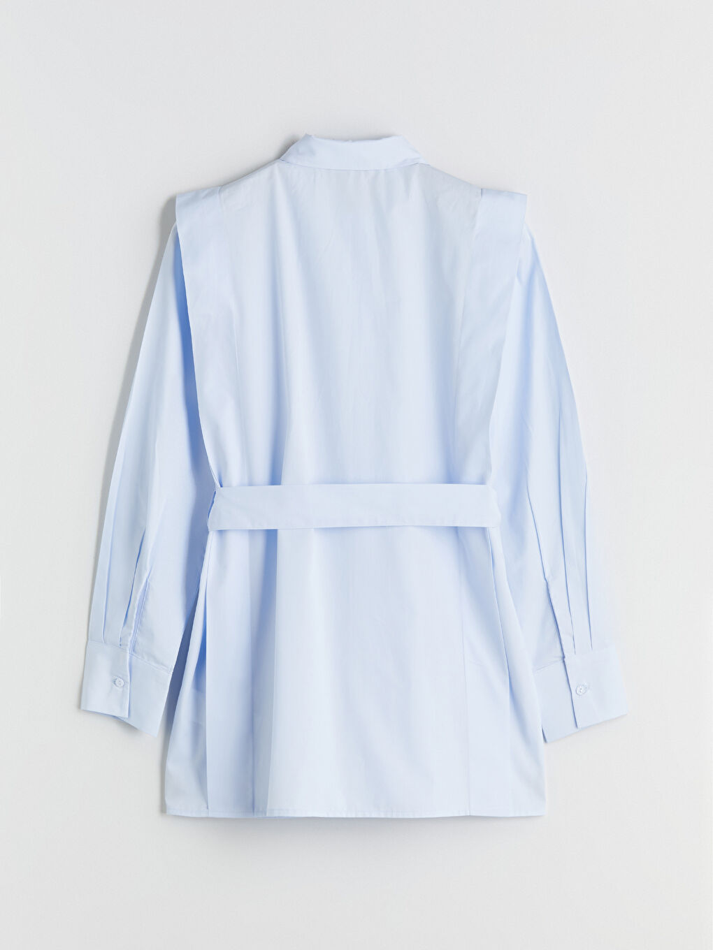 Mavi Kuşaklı Kadın Gömlek Tunik-7