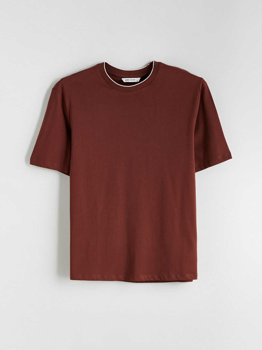 Bordo Bisiklet Yaka Penye Erkek Tişört-4