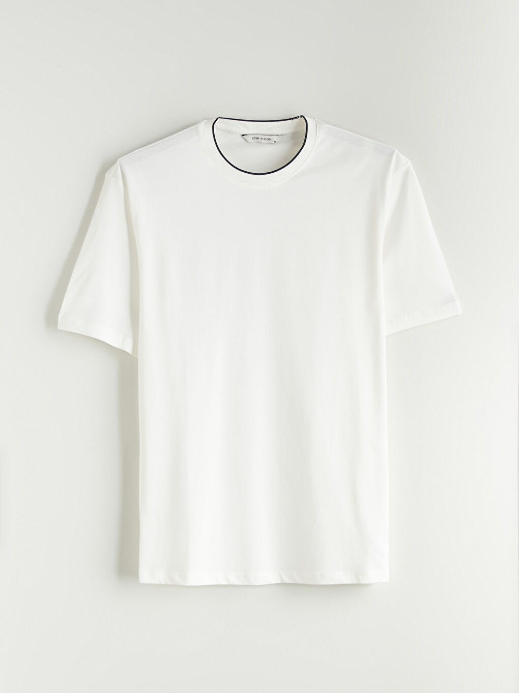 Ekru Bisiklet Yaka Penye Erkek Tişört-4