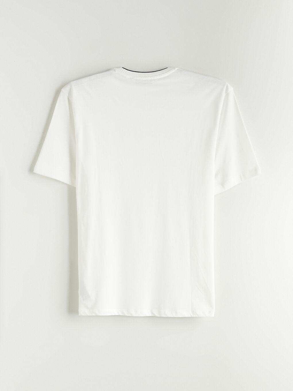 Ekru Bisiklet Yaka Penye Erkek Tişört-5