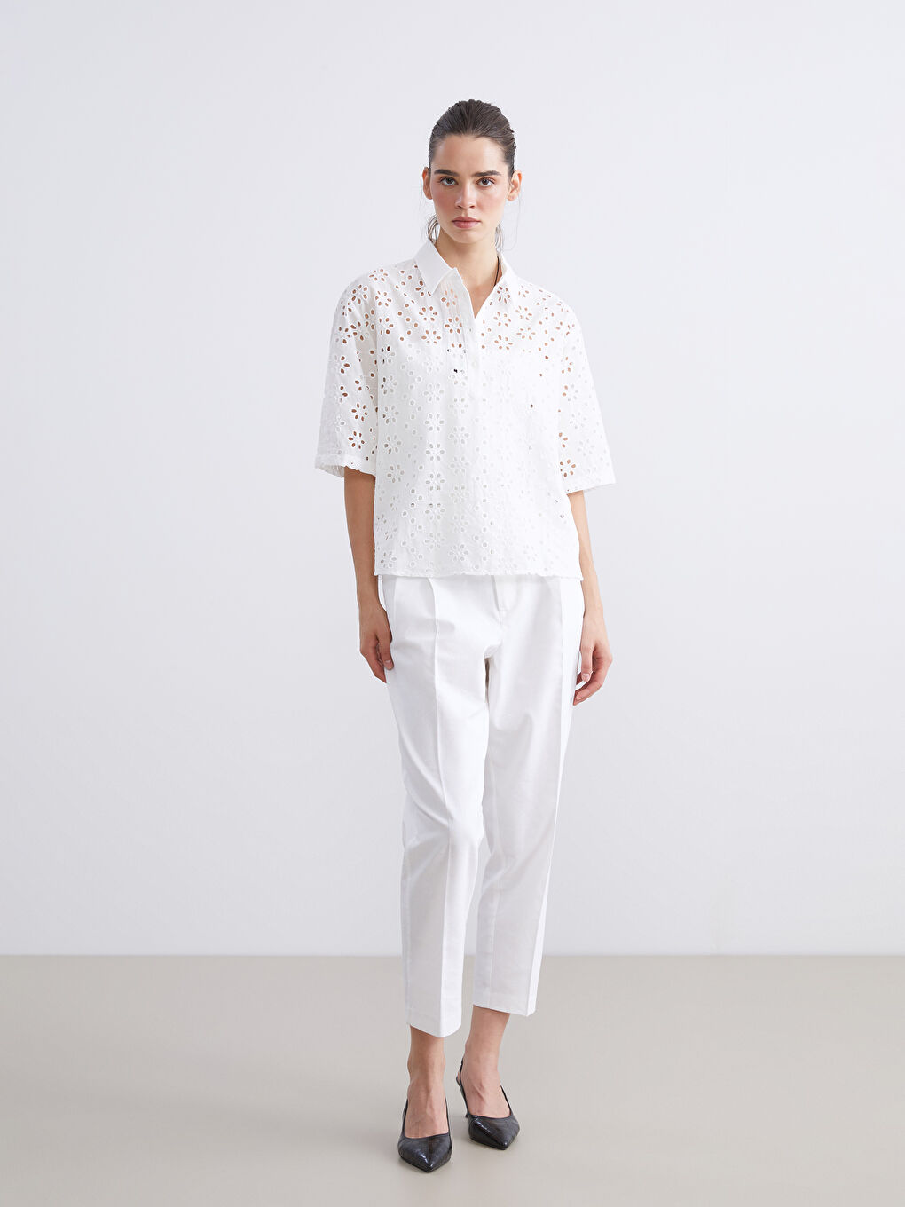 LCW Vision Woman ECRU Shirt -W5KK09Z8-R9J