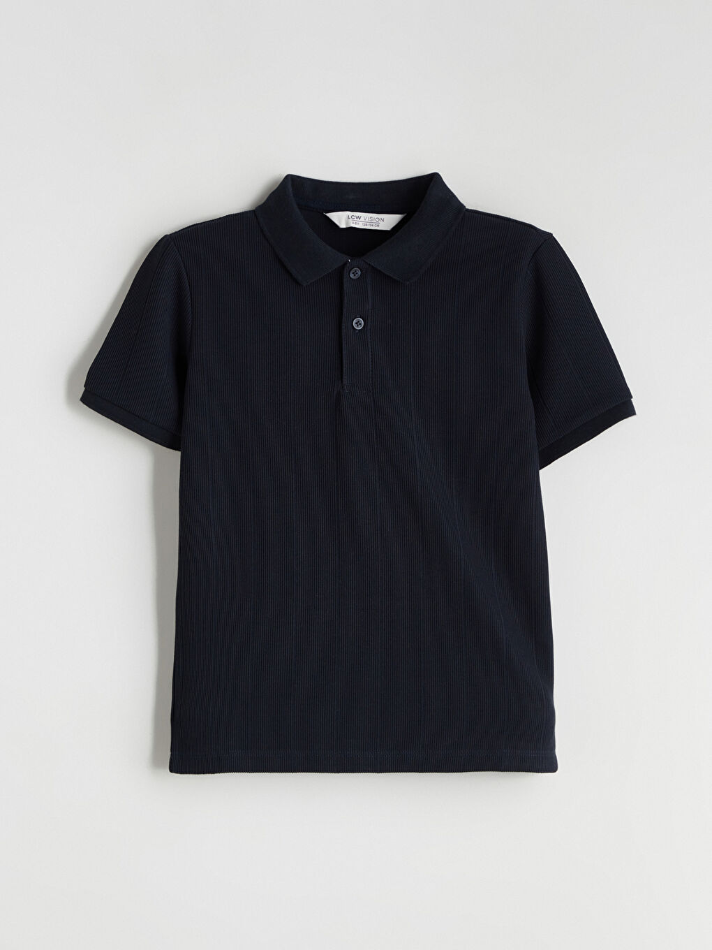 Lacivert Polo Yaka Basic Kısa Kollu Erkek Çocuk Tişört