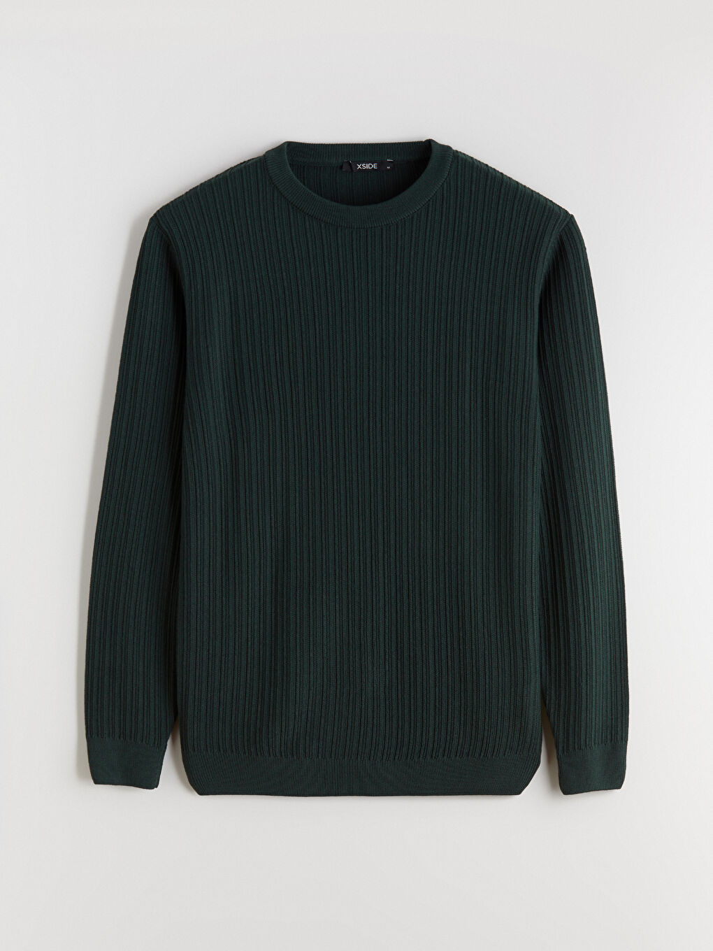 Yeşil Bisiklet Yaka Erkek Triko Kazak-4