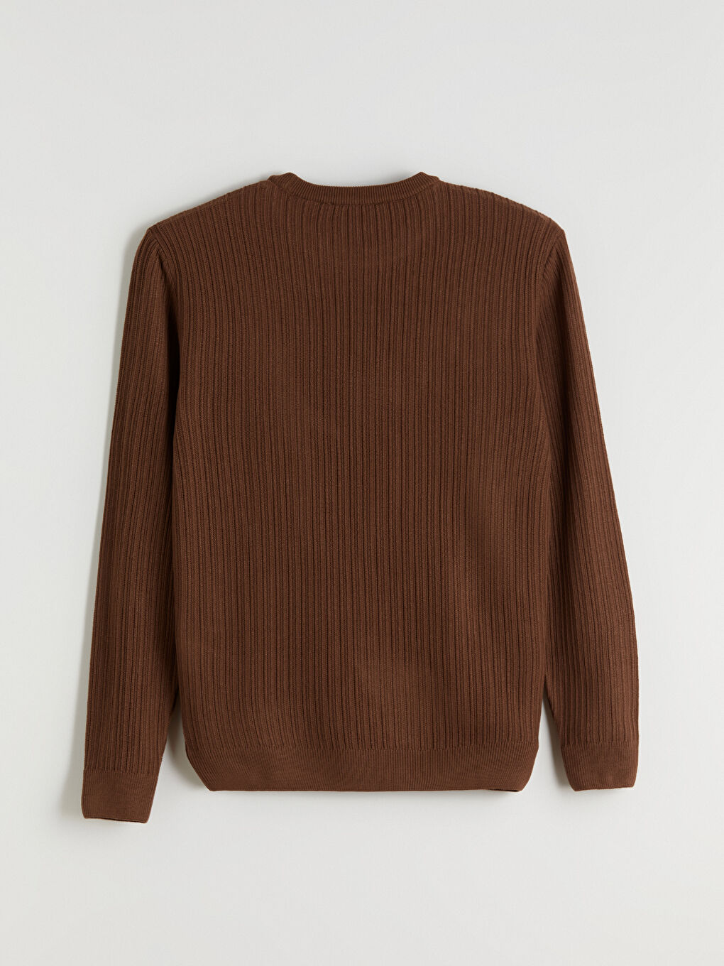 Kahverengi Bisiklet Yaka Erkek Triko Kazak-5