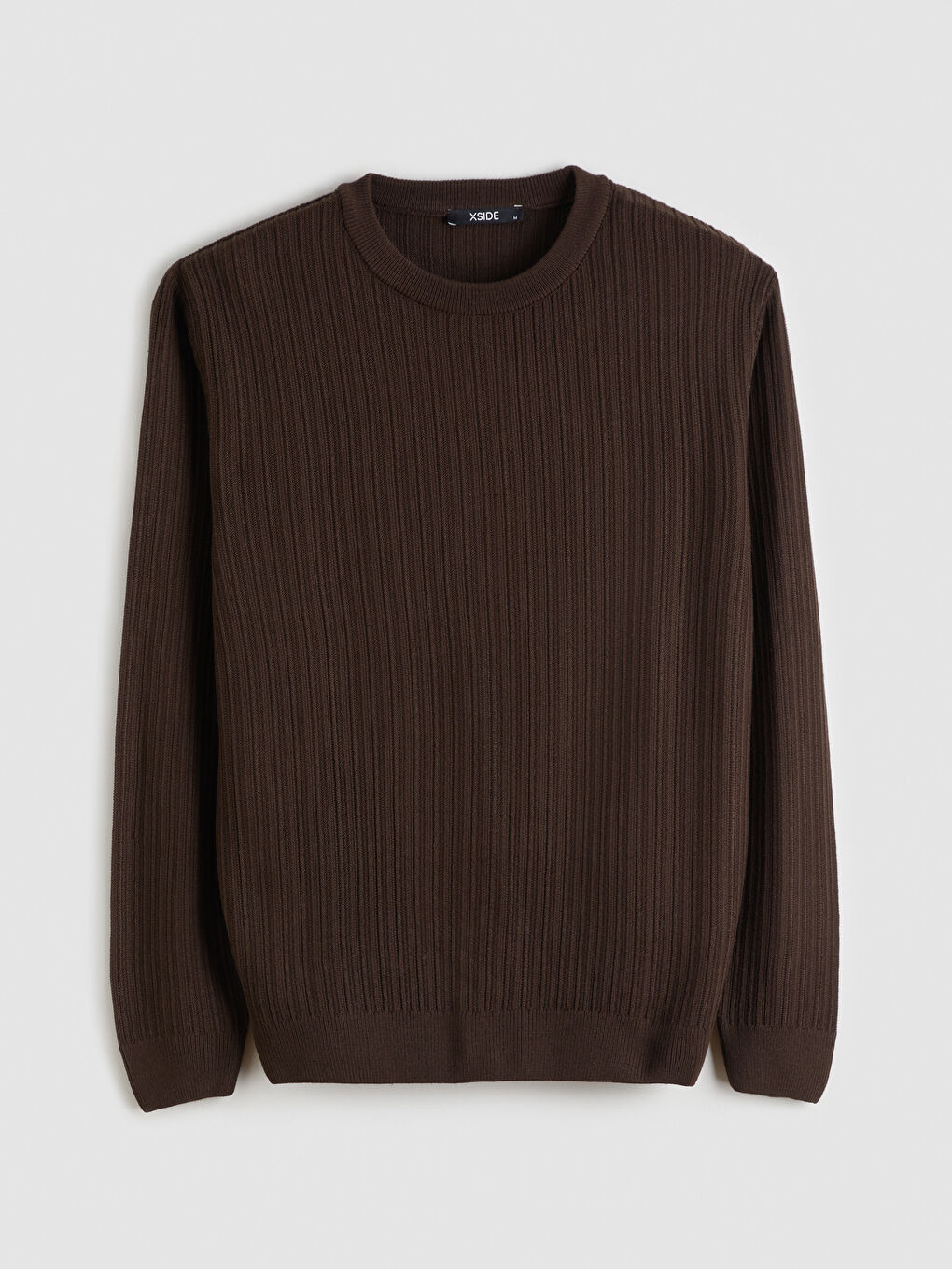 Kahverengi Bisiklet Yaka Erkek Triko Kazak-4