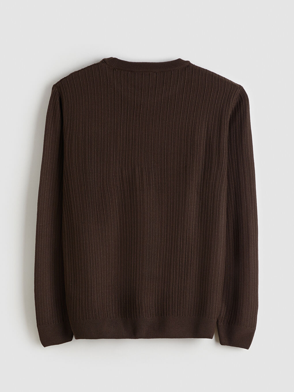 Kahverengi Bisiklet Yaka Erkek Triko Kazak-5