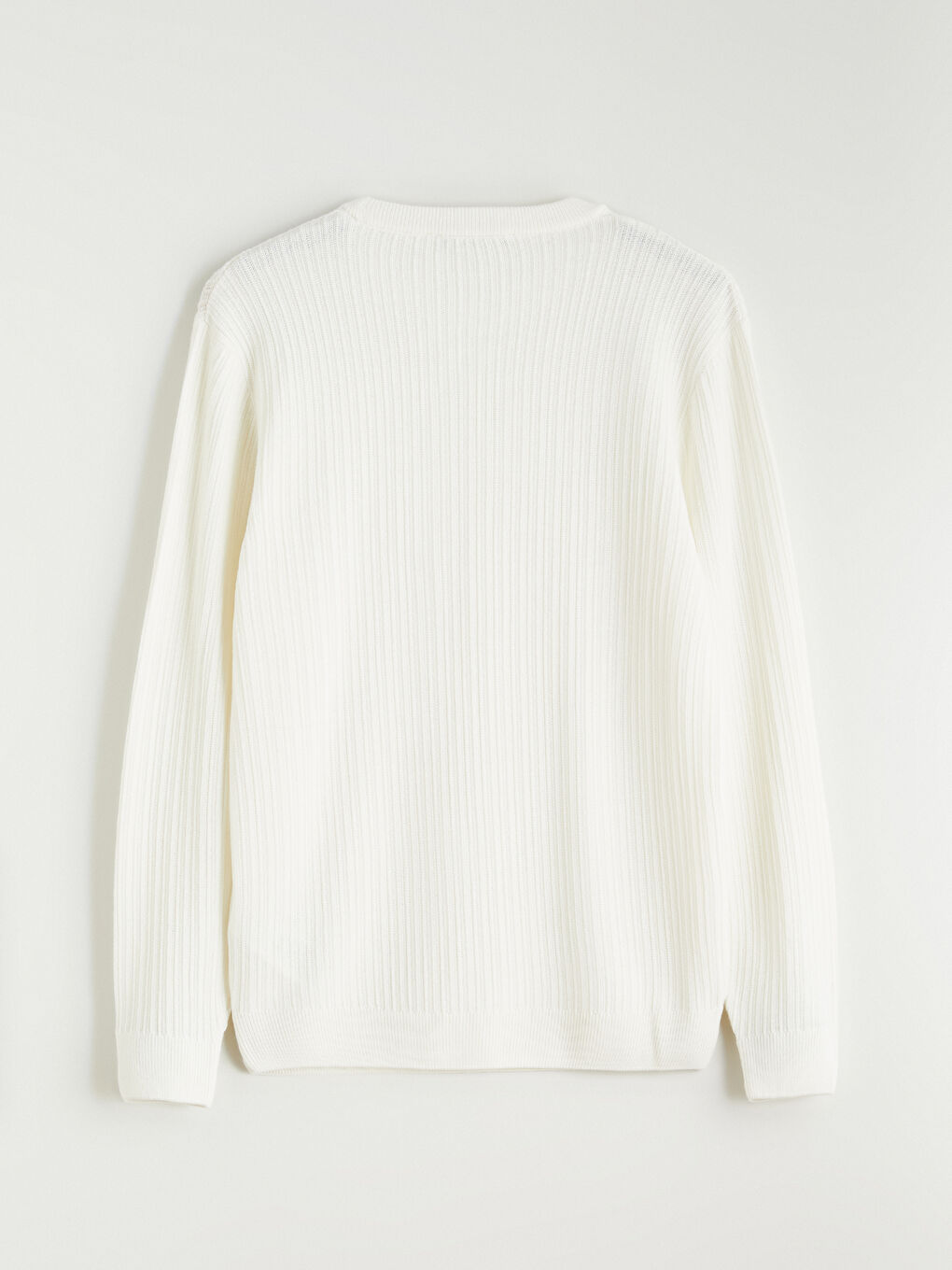 Ekru Bisiklet Yaka Erkek Triko Kazak-5