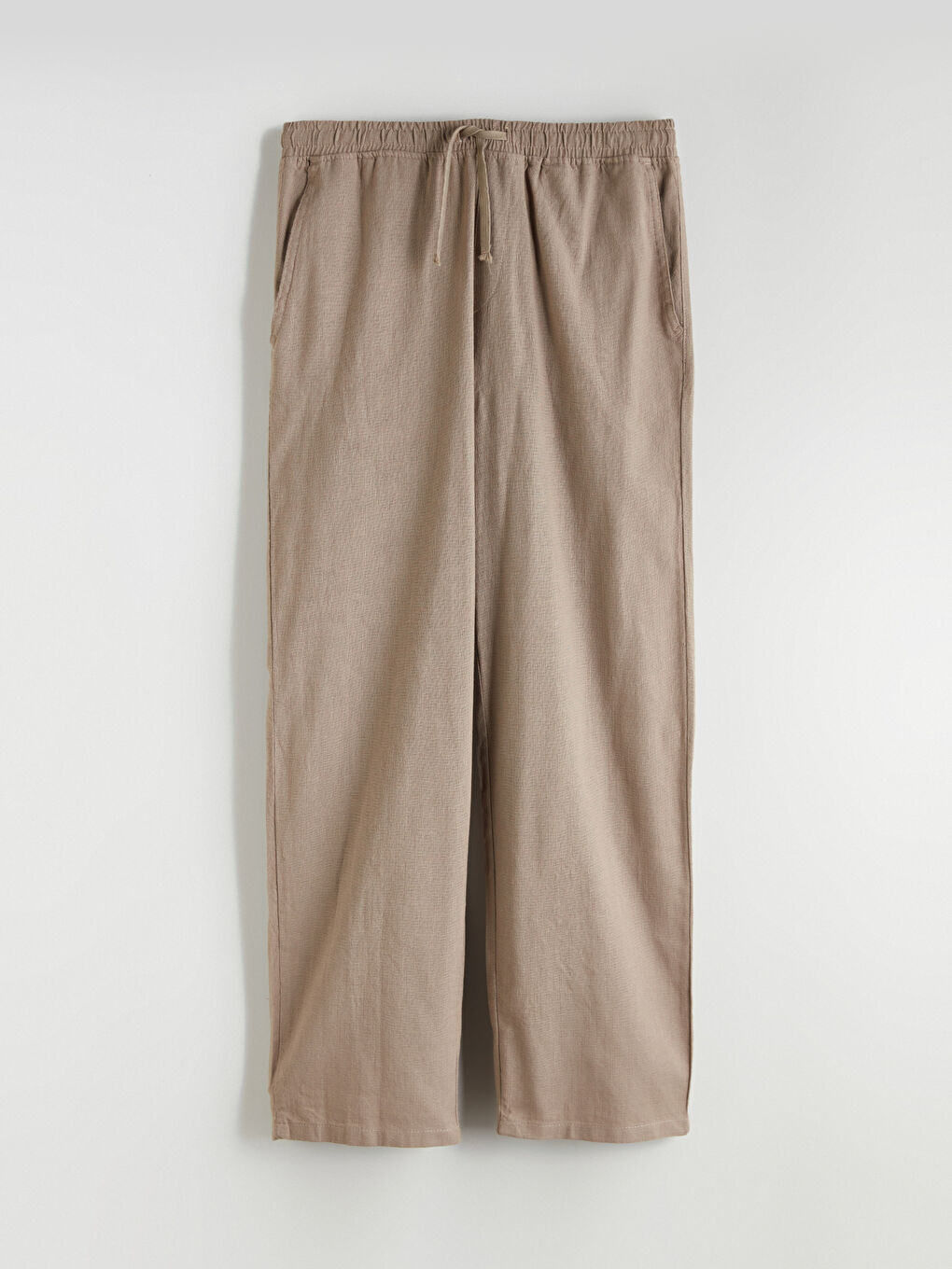 Relaxed Fit Linen Look Men's Trousers-4
