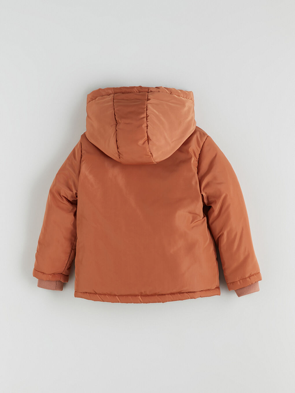 Kahverengi Kapüşonlu Basic Erkek Çocuk Şişme Mont-2