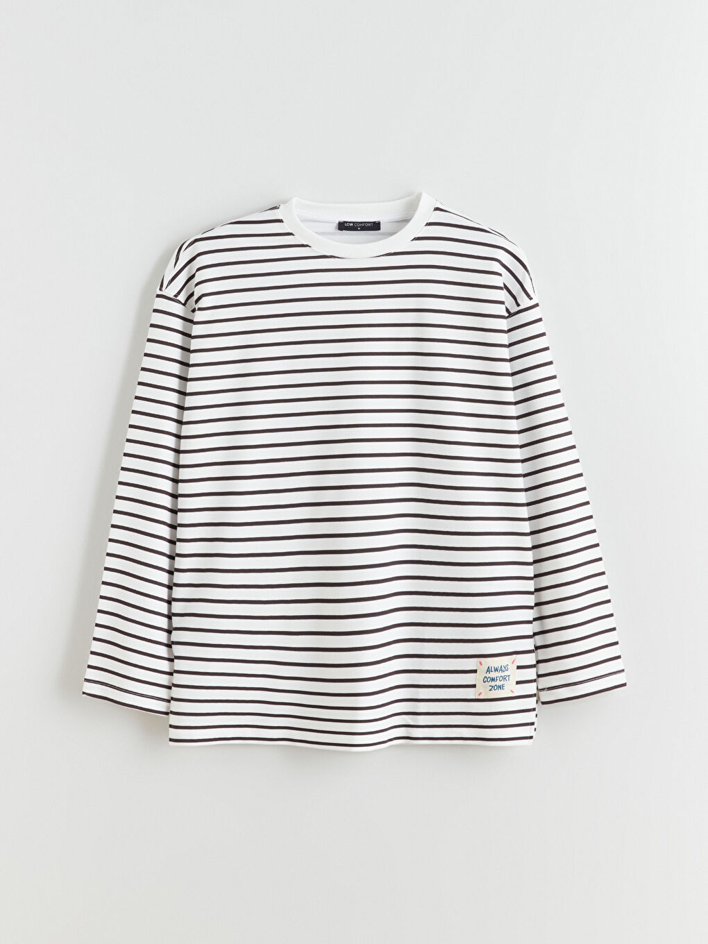 Kahverengi Bisiklet Yaka Çizgili Kadın Sweatshirt-4