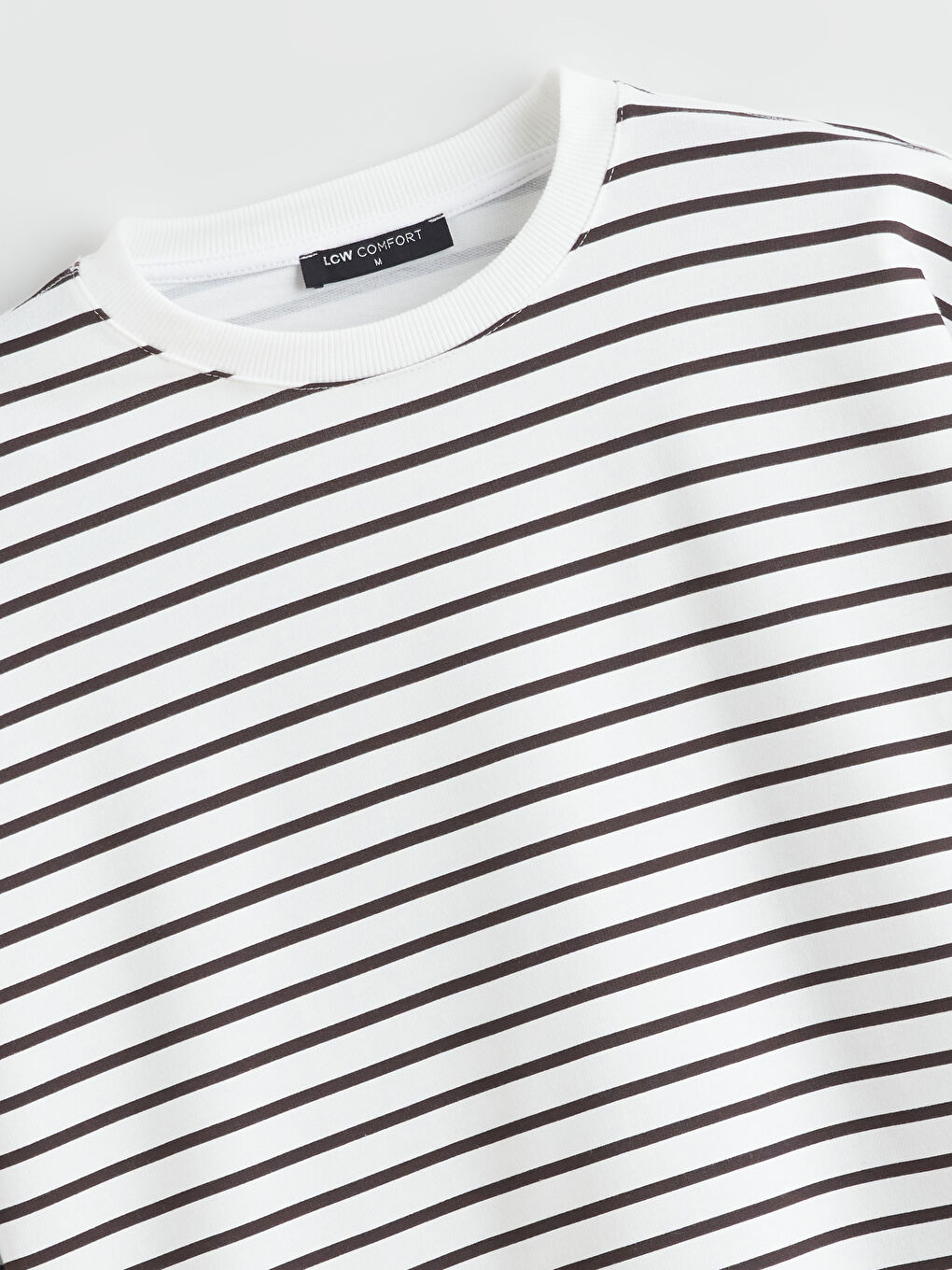 Kahverengi Bisiklet Yaka Çizgili Kadın Sweatshirt-6