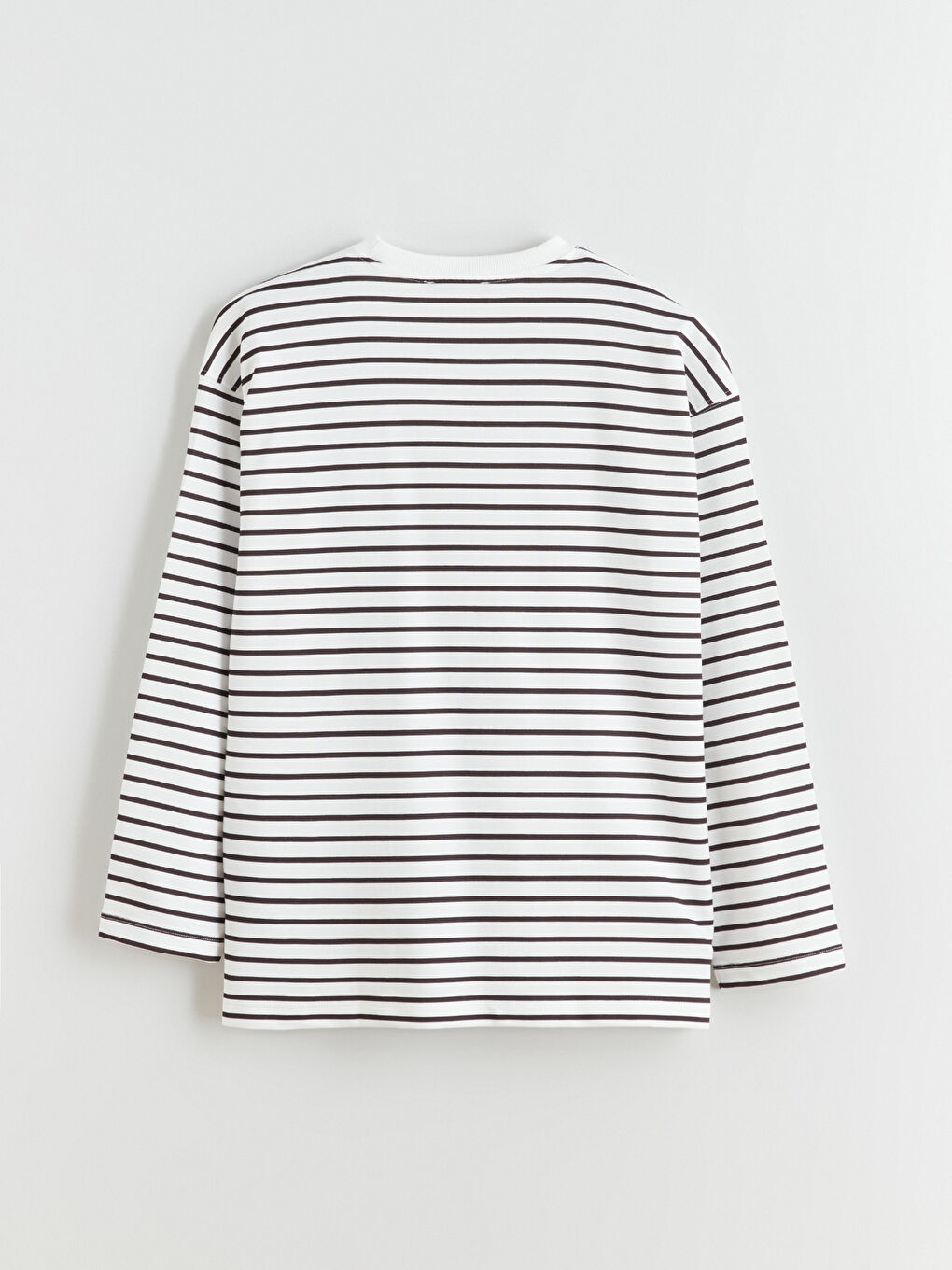 Kahverengi Bisiklet Yaka Çizgili Kadın Sweatshirt-7